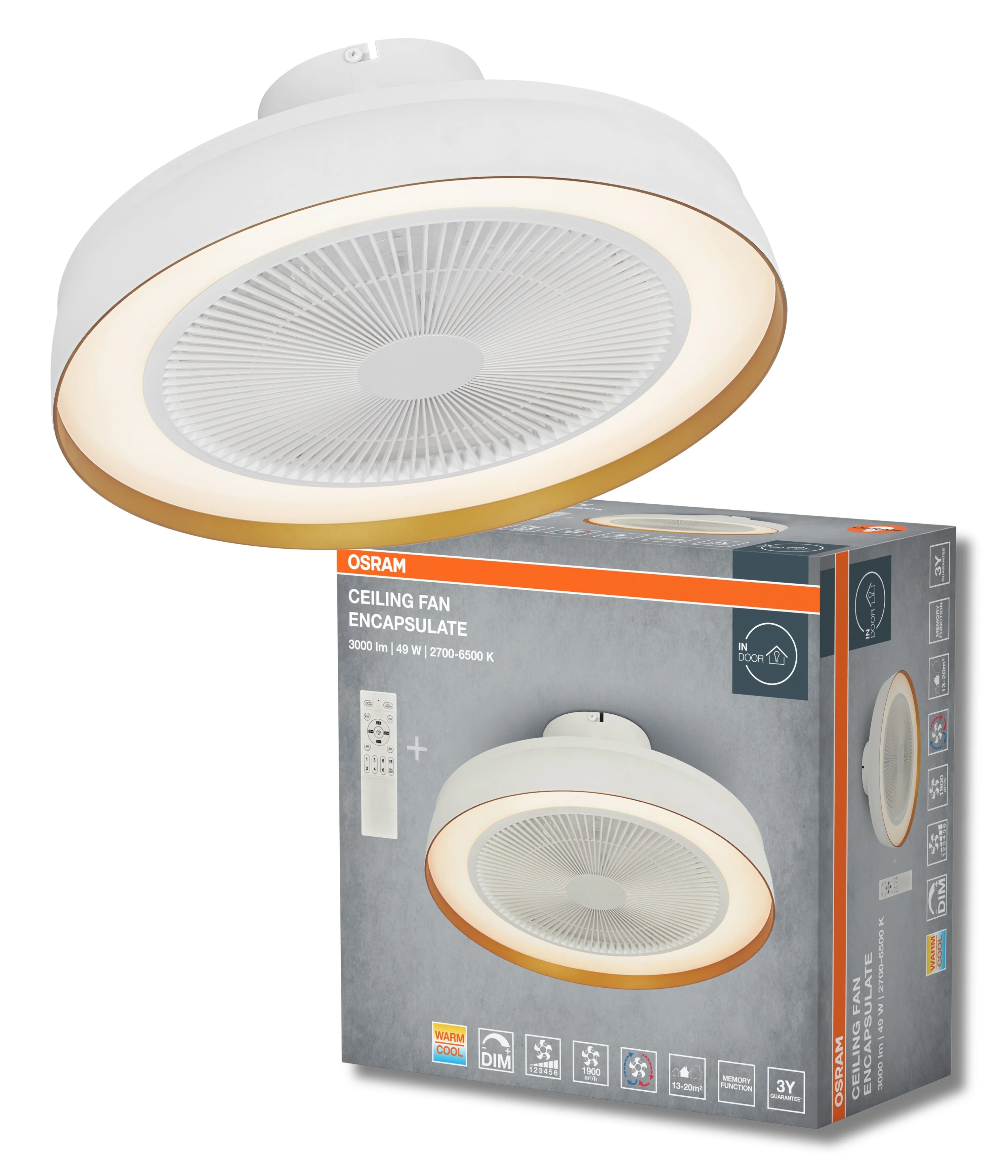 Plafon LED OSRAM Ceiling Fan Compact 480 49W biały - Image 5