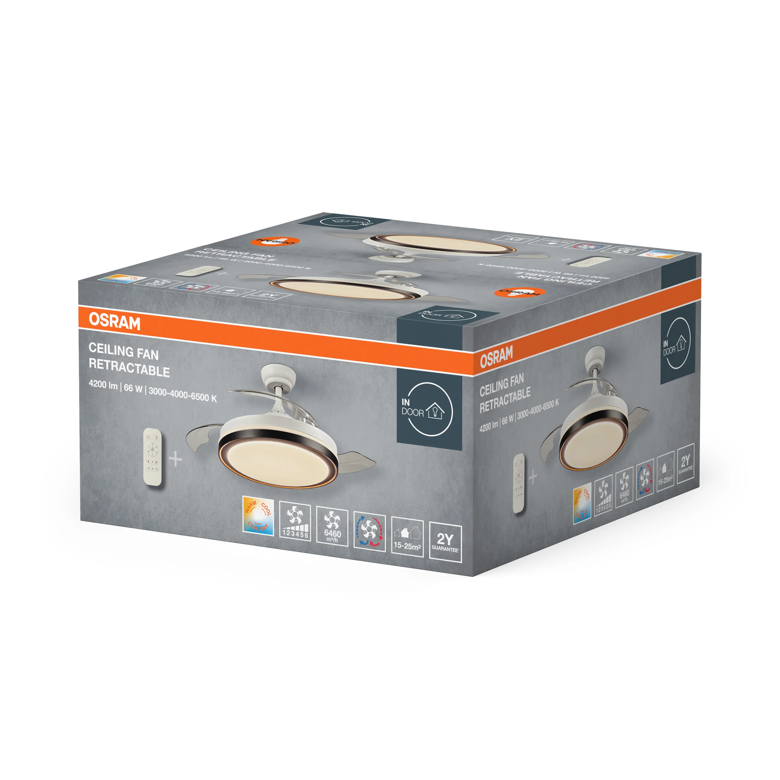 Plafon LED OSRAM Ceiling Fan Retractable 1070 66W biały - Image 7