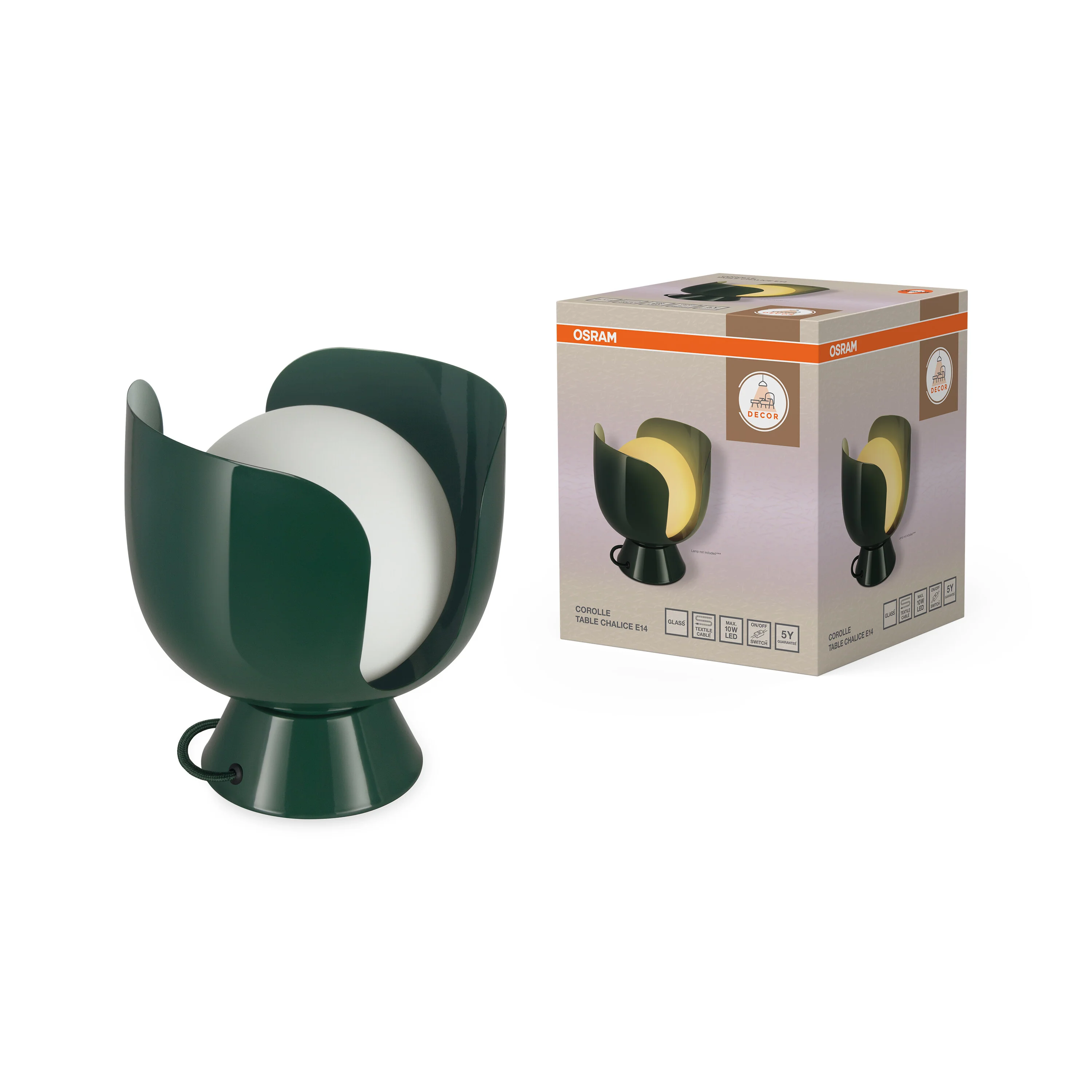 Plafon LED OSRAM Decor Corolle Table Chalice E14 Green - Image 5