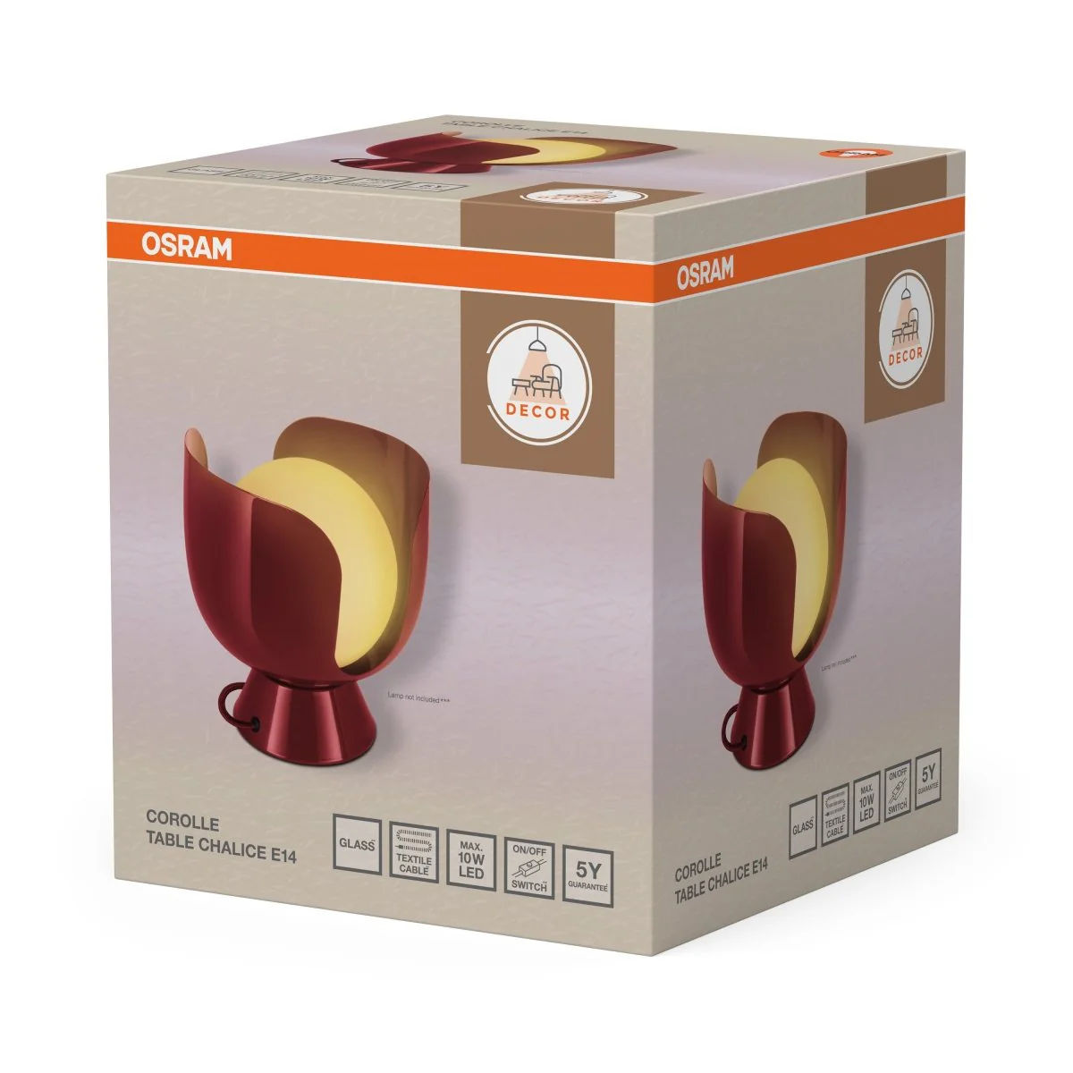 Plafon LED OSRAM Decor Corolle Table Chalice E14 Red - Image 2
