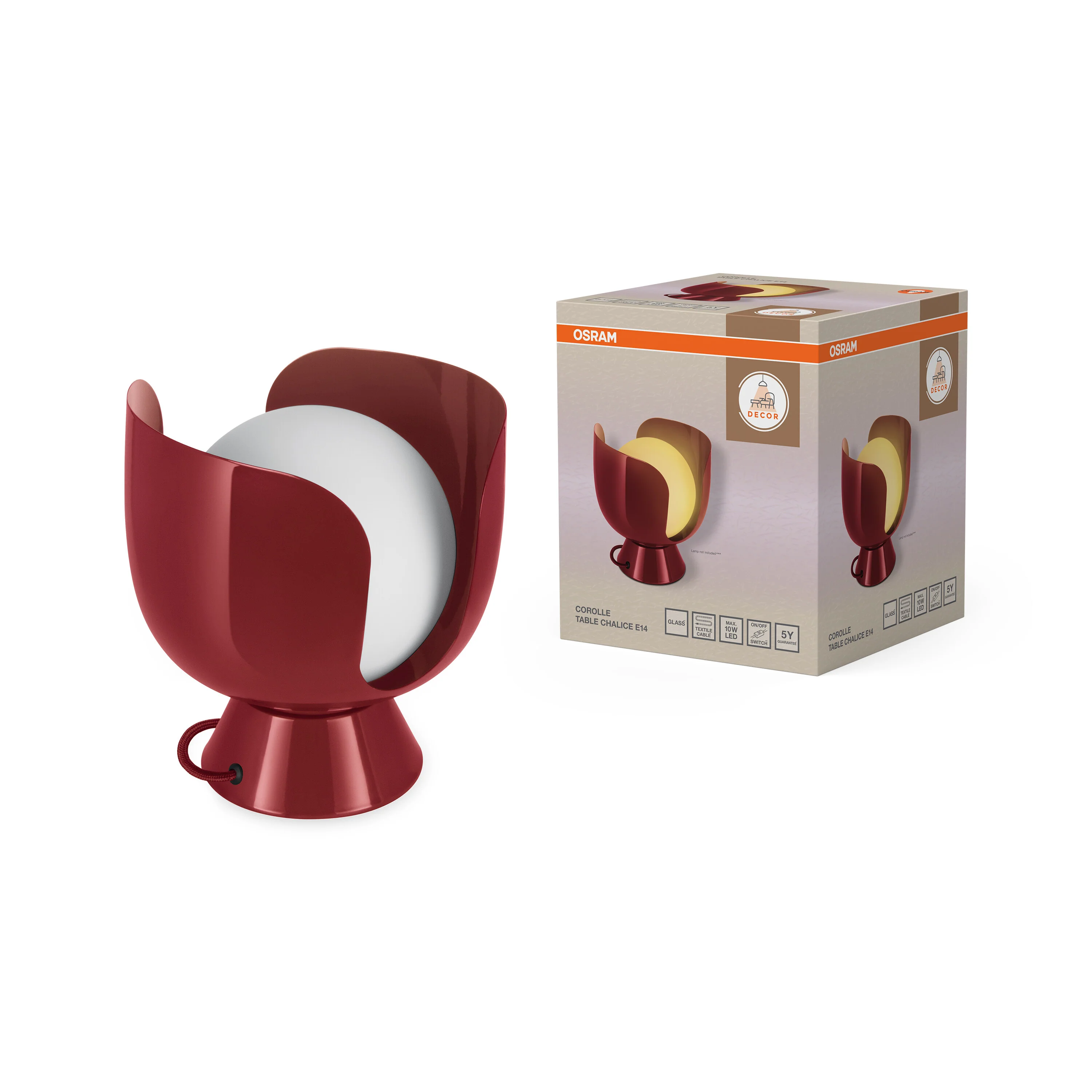 Plafon LED OSRAM Decor Corolle Table Chalice E14 Red - Image 5