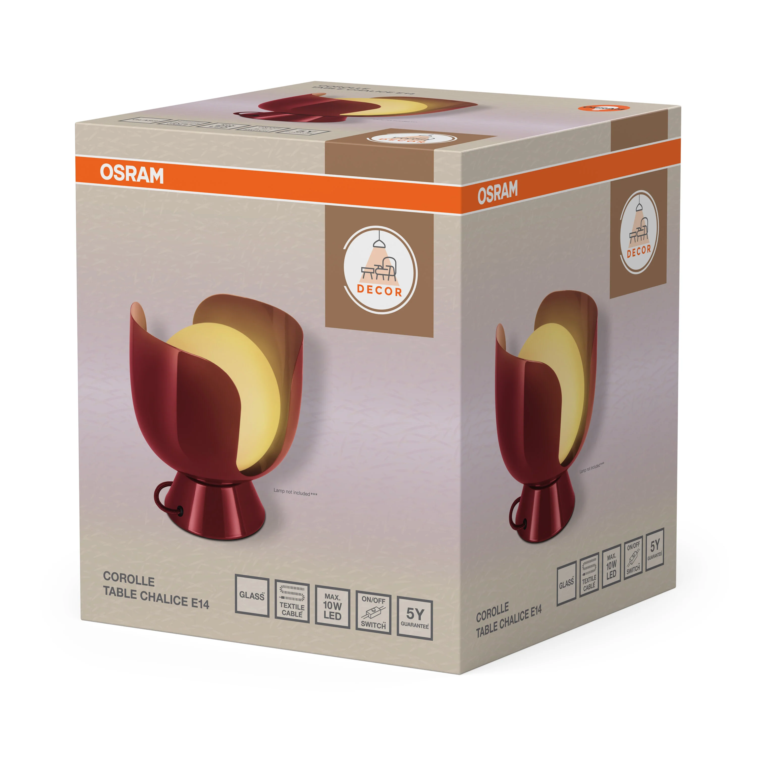 Plafon LED OSRAM Decor Corolle Table Chalice E14 Red - Image 6