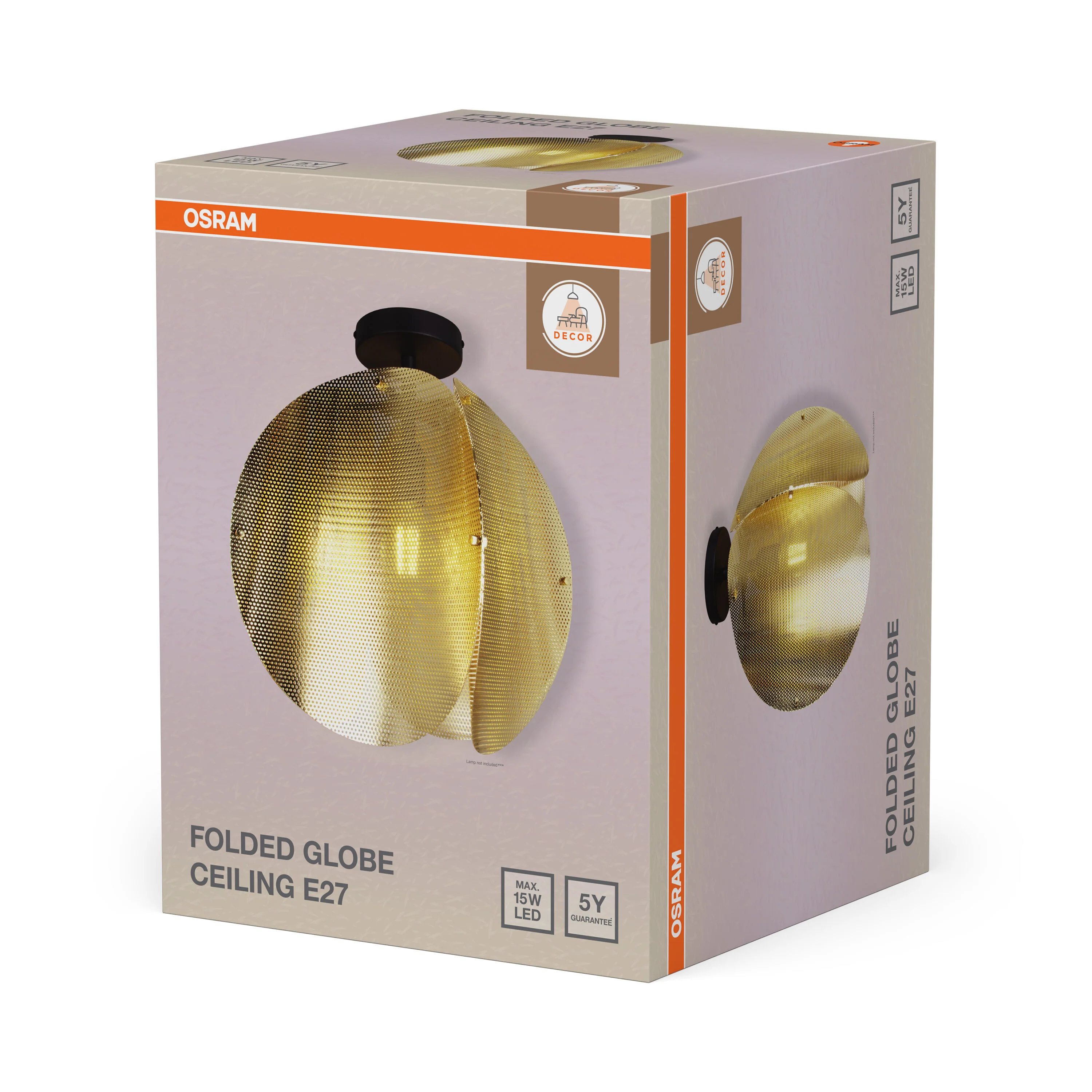 Plafon LED OSRAM Decor Folded Globe Ceiling E27 Gold - Image 6