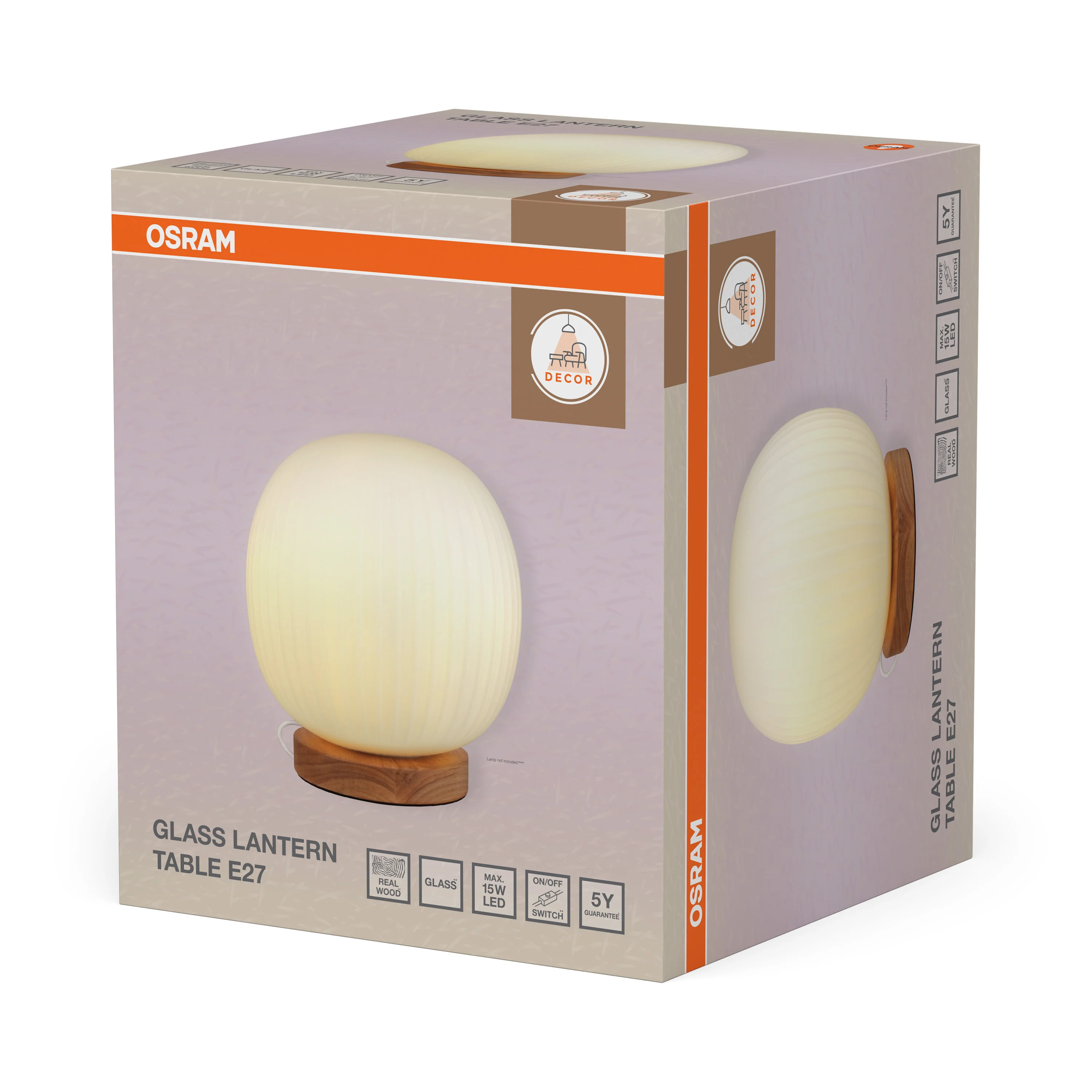 Plafon LED OSRAM Decor Glass Lantern Table E27 - Image 6