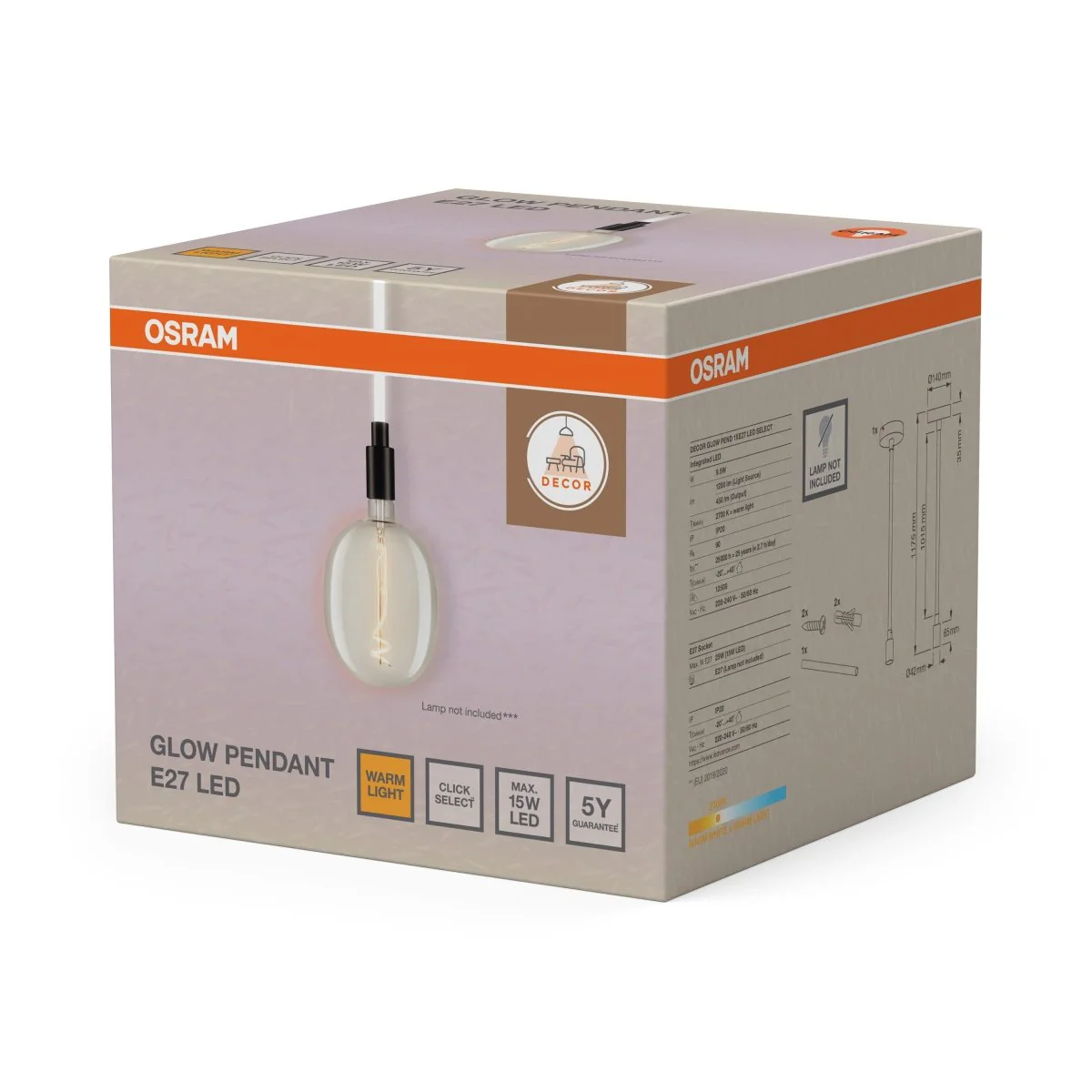 Plafon LED OSRAM Decor Glow Pendant 1xE27 LED Select - Image 2