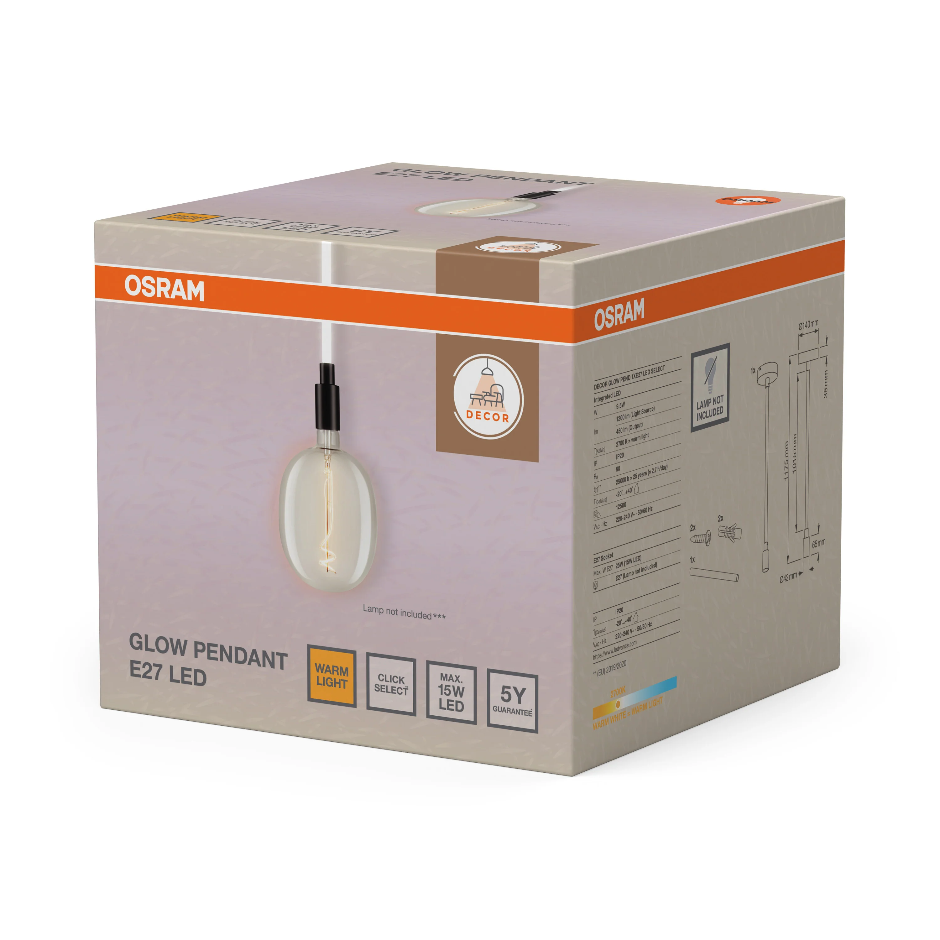 Plafon LED OSRAM Decor Glow Pendant 1xE27 LED Select - Image 6