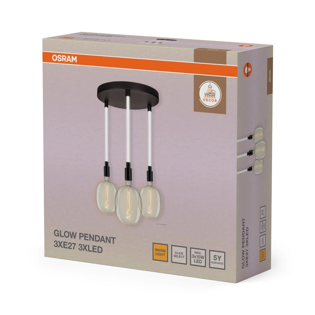 Plafon LED OSRAM Decor Glow Pendant Plate 3xE27 LED Select - Image 2