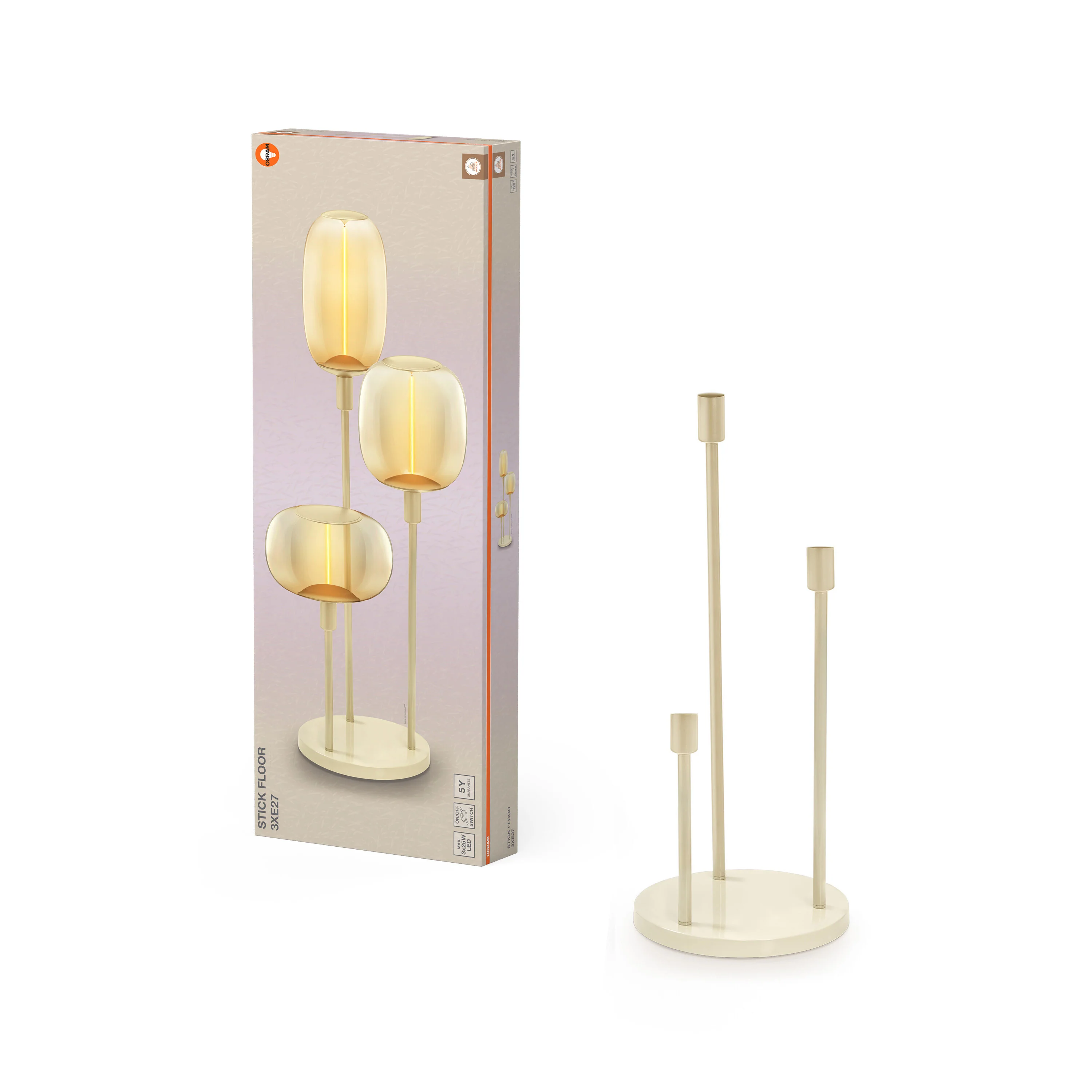Plafon LED OSRAM Decor Stick Floor Beige 3XE27 - Image 5