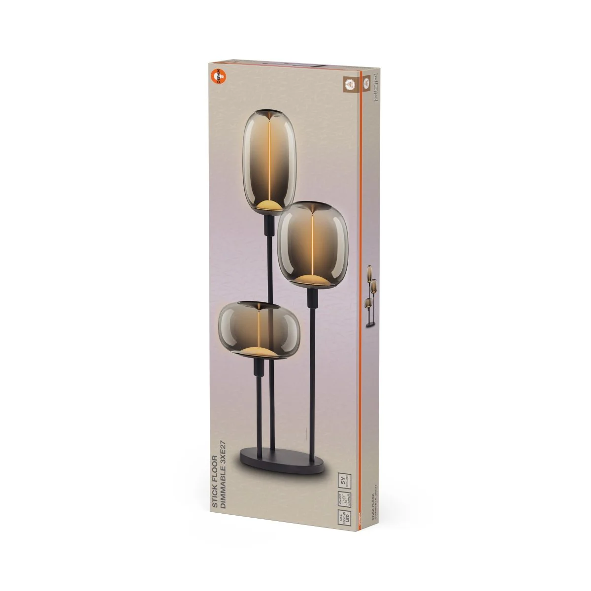 Plafon LED OSRAM Decor Stick Floor DIM 3 x E27 Dark Grey - Image 2