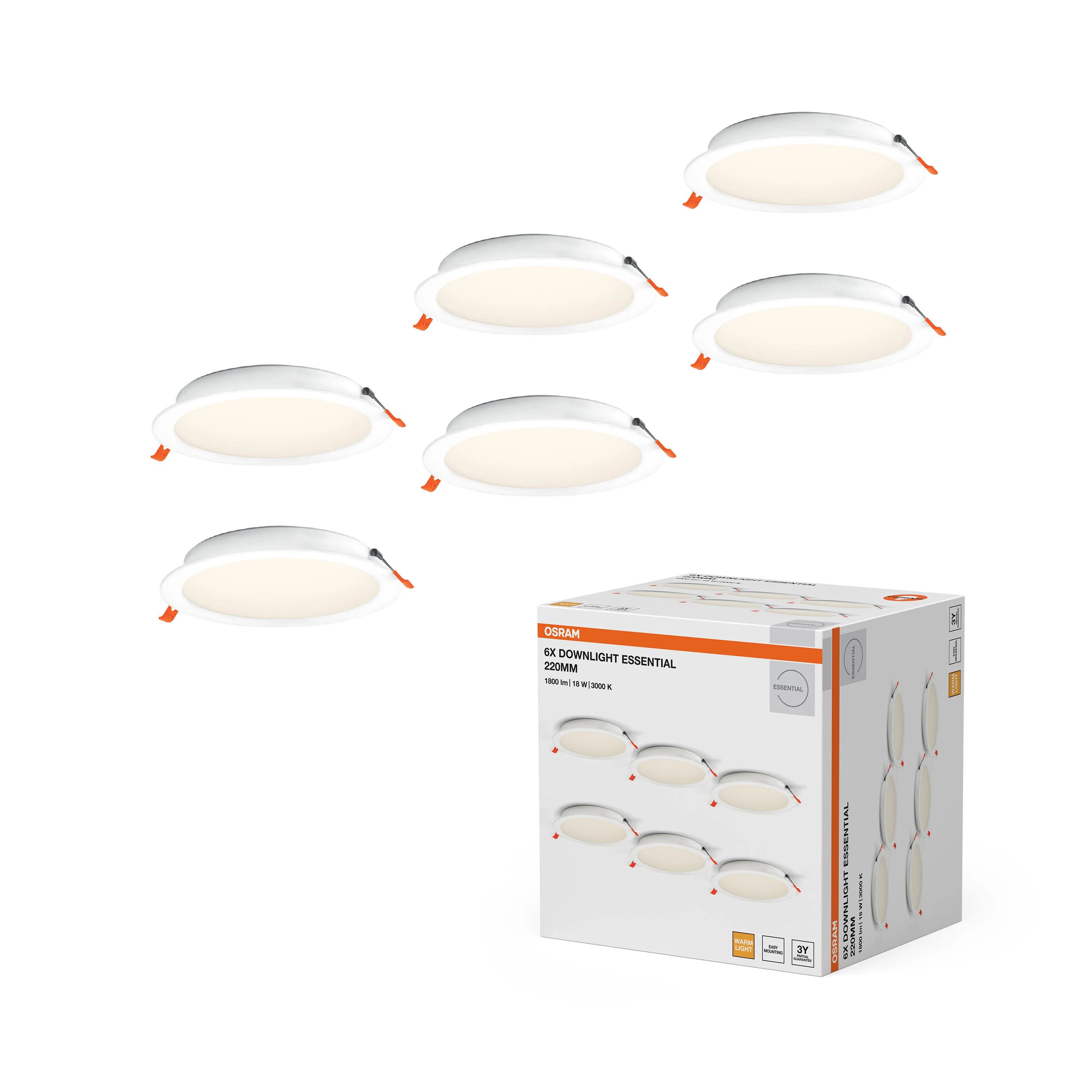 Plafon LED OSRAM Essential Downlight 220mm 18W 830 biały - Image 5