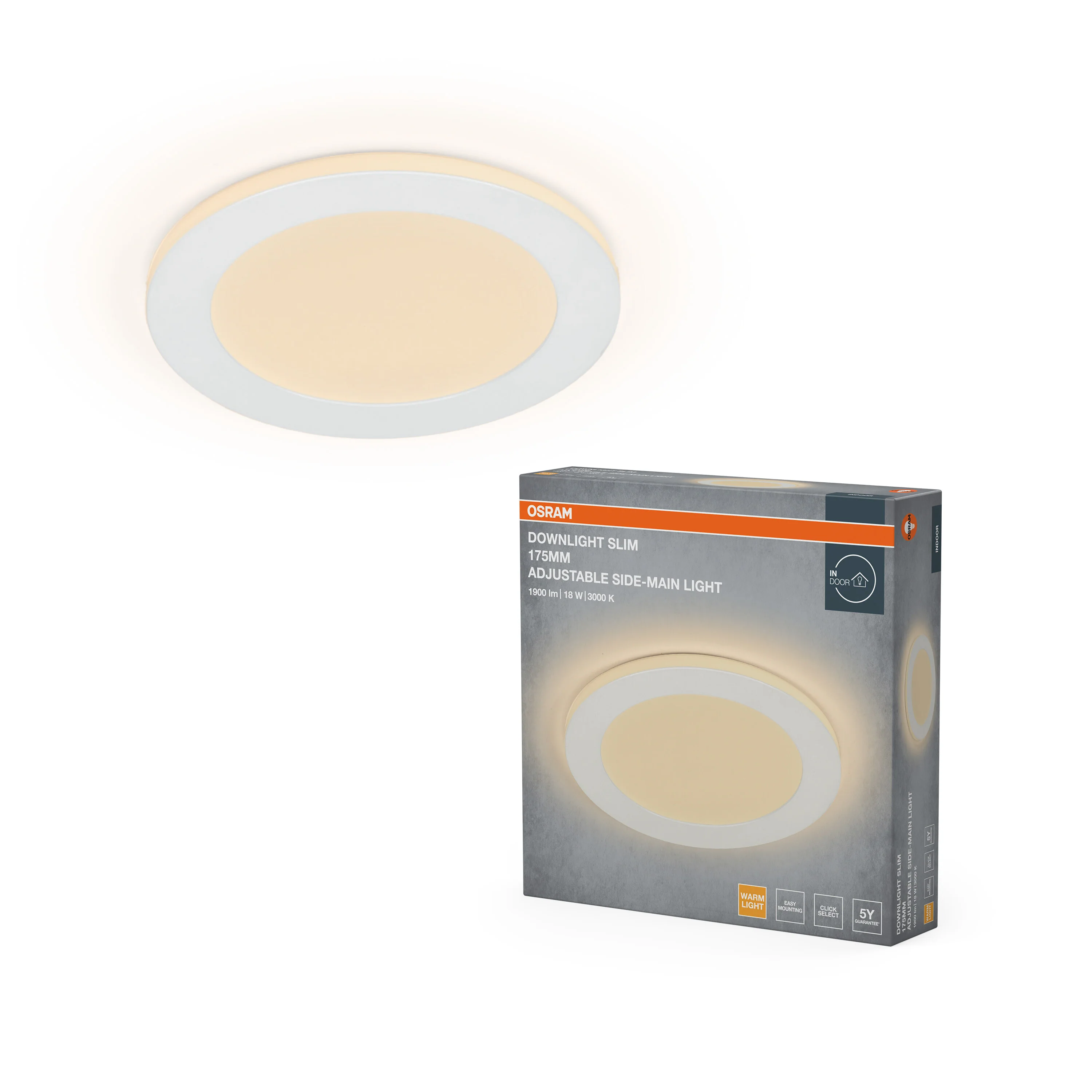 Plafon LED OSRAM LED Downlight Side-Mainlight 175mm 18W 830 biały - Image 5