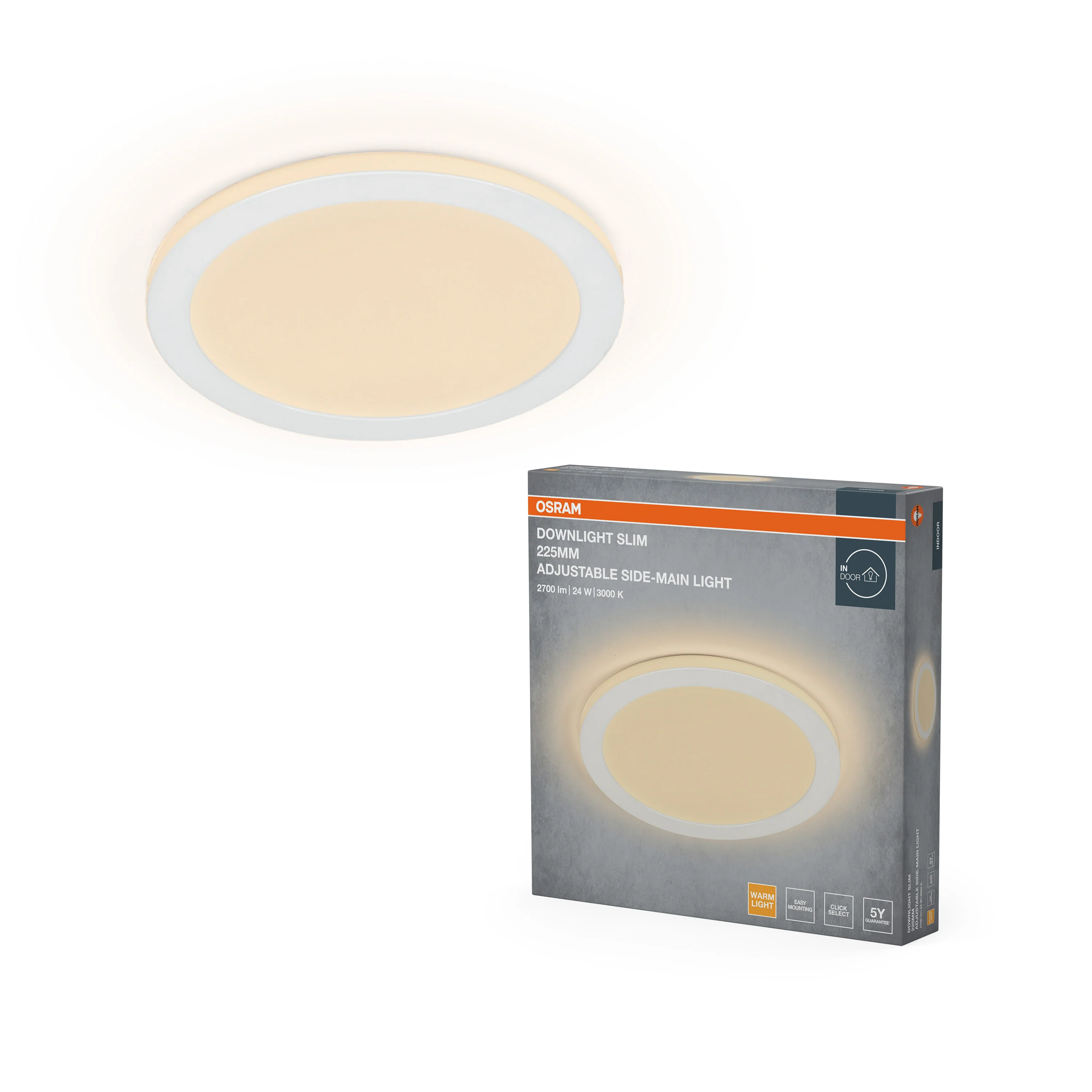 Plafon LED OSRAM LED Downlight Side-Mainlight 225mm 24W 830 biały - Image 5