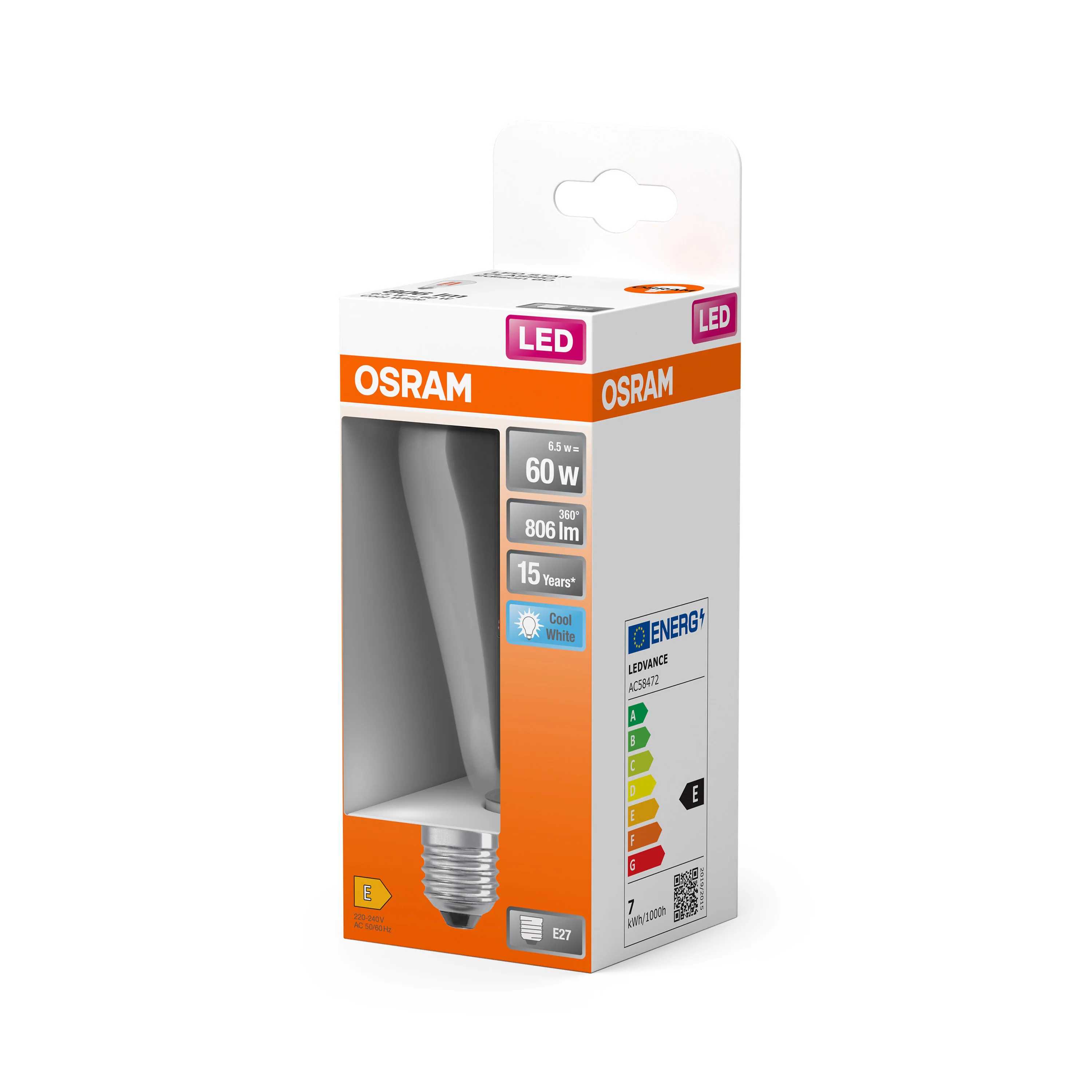 Plafon LED OSRAM LED Star Classic Edison 60 Filament 6.5W 840 Clear E27 - Image 5