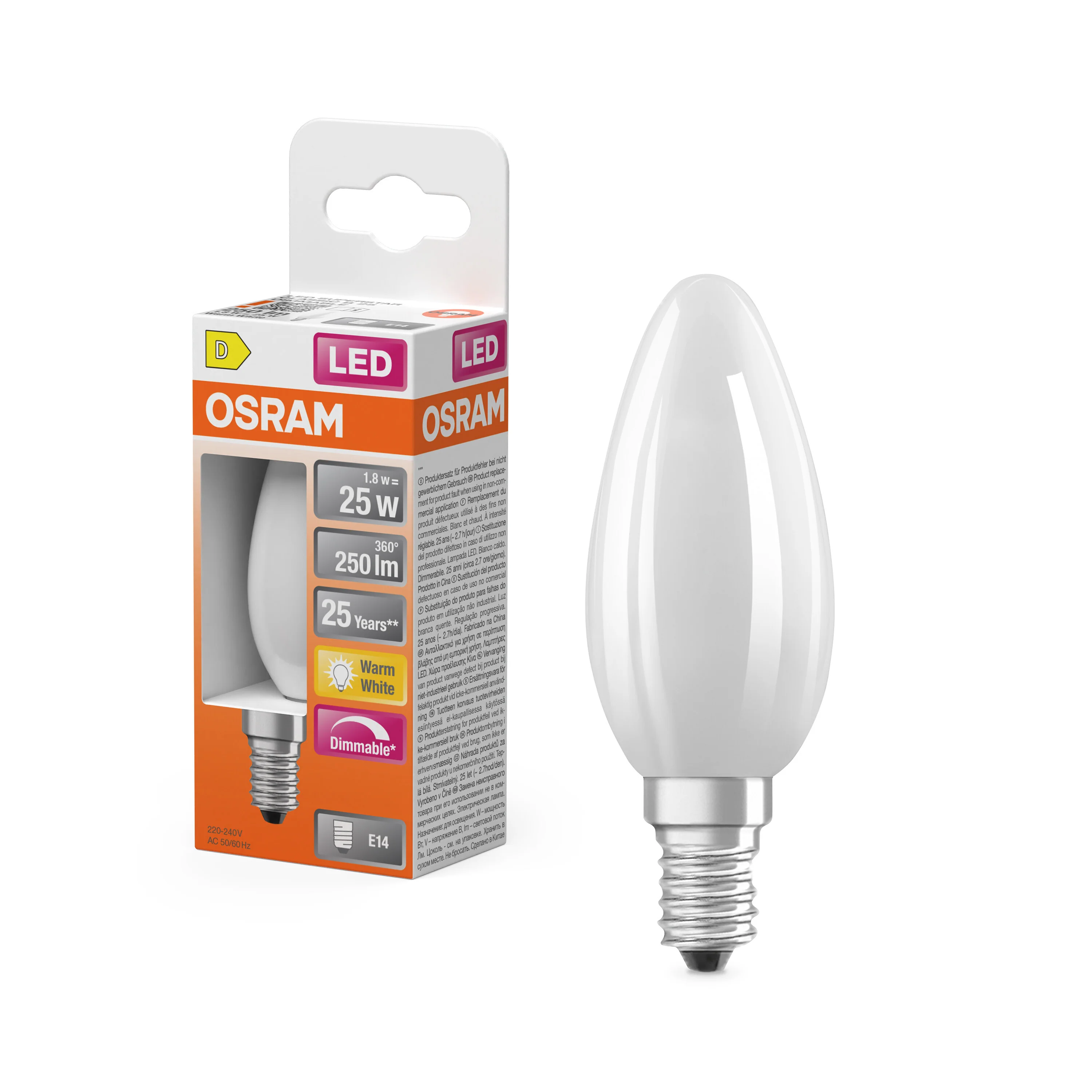 Plafon LED OSRAM LED Superstar Classic B 25 Filament DIM 1.8W 827 Frosted E14 - Image 4