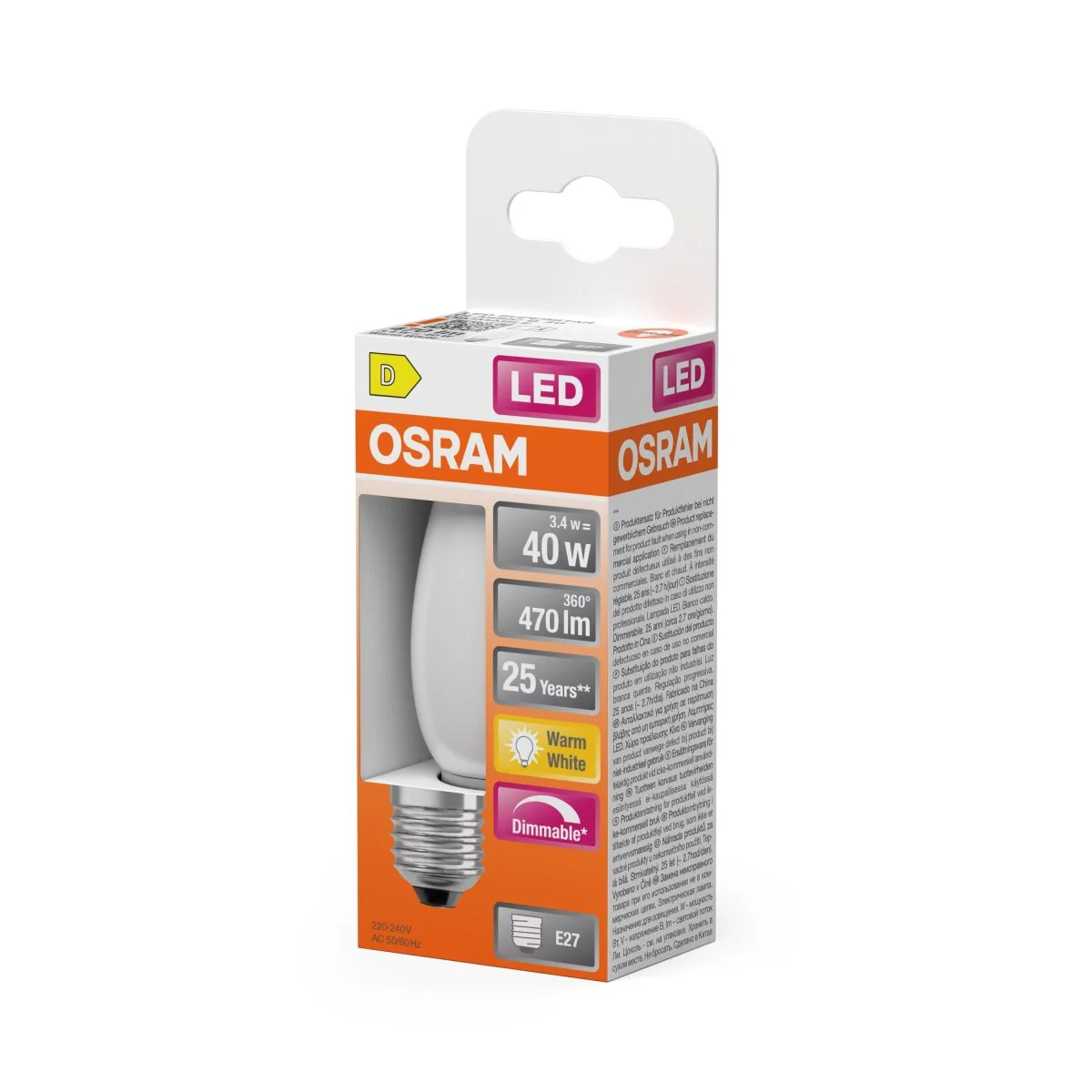 Plafon LED OSRAM LED Superstar Classic B 40 Filament DIM 3.4W 827 Frosted E27 - Image 2