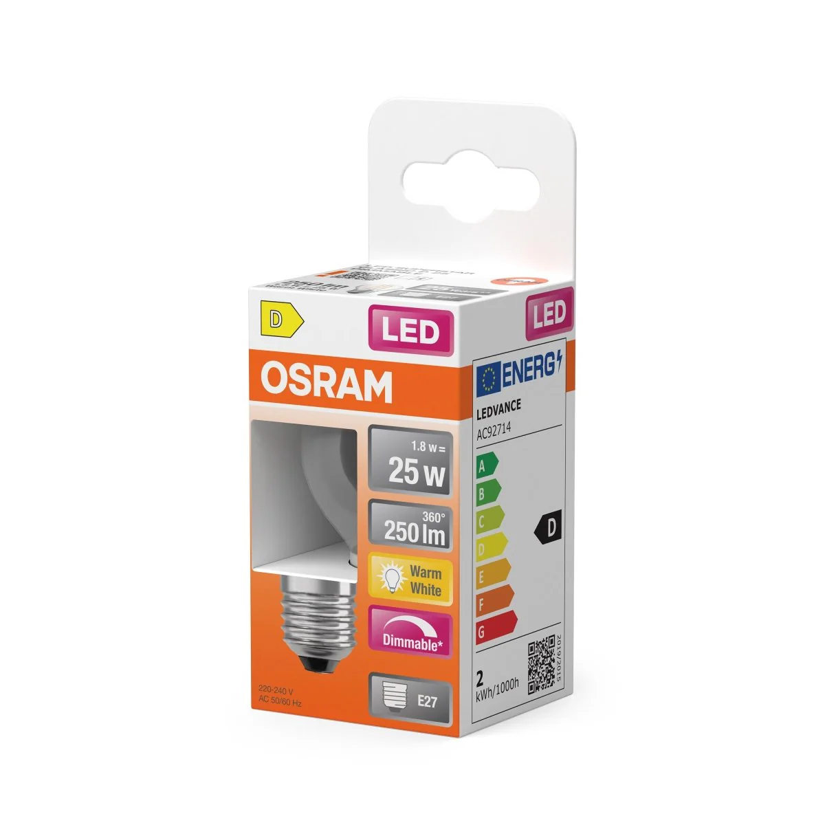 Plafon LED OSRAM LED Superstar Classic P 25 Filament DIM 1.8W 827 Clear E27 - Image 2