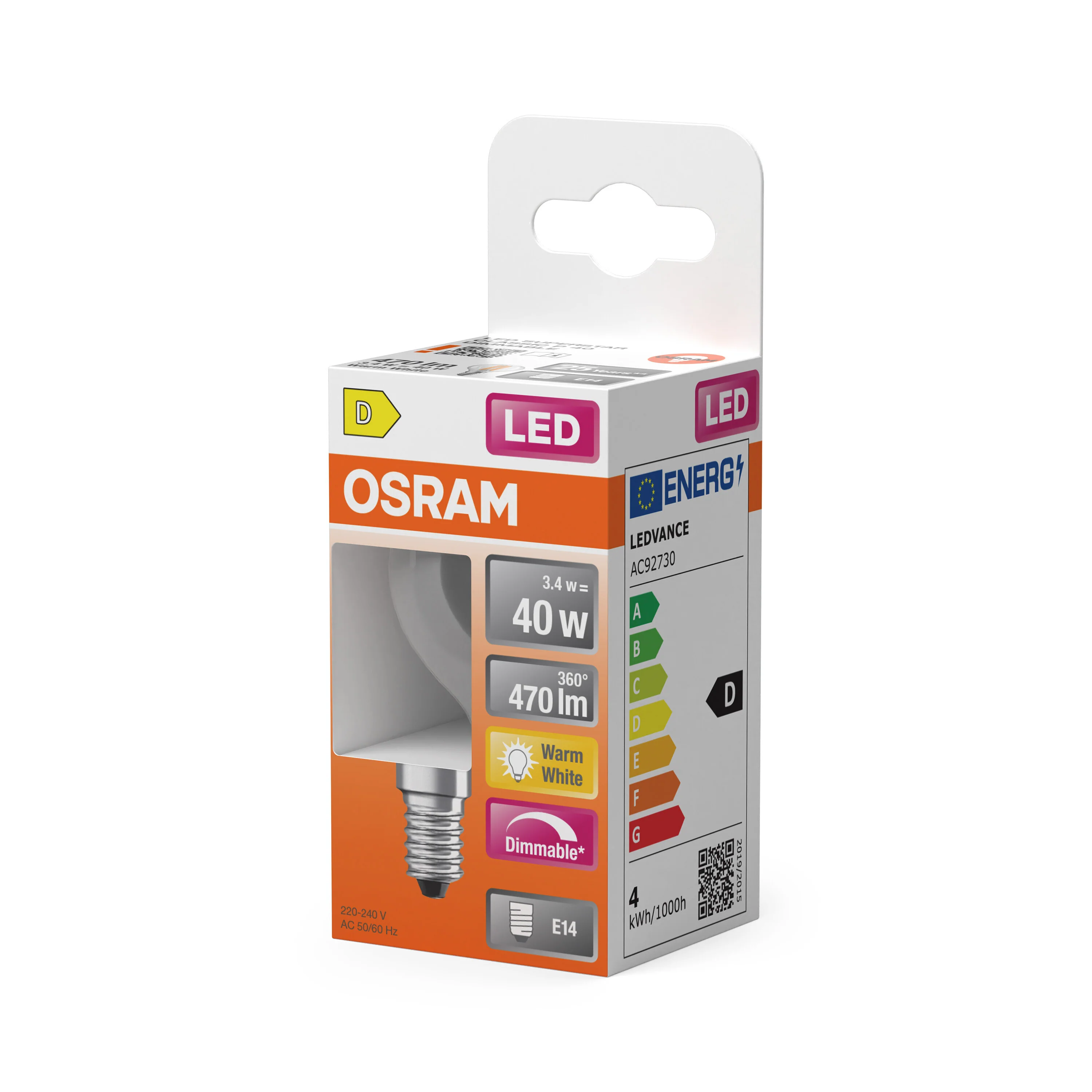 Plafon LED OSRAM LED Superstar Classic P 40 Filament DIM 3.4W 827 Clear E14 - Image 5