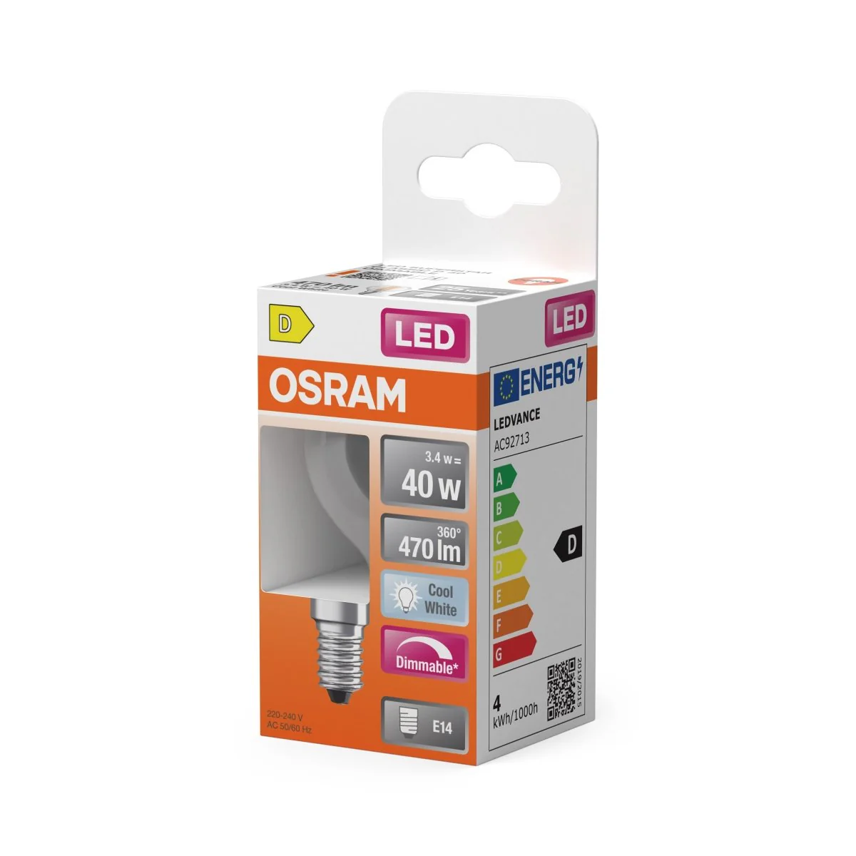 Plafon LED OSRAM LED Superstar Classic P 40 Filament DIM 3.4W 840 Clear E14 - Image 2