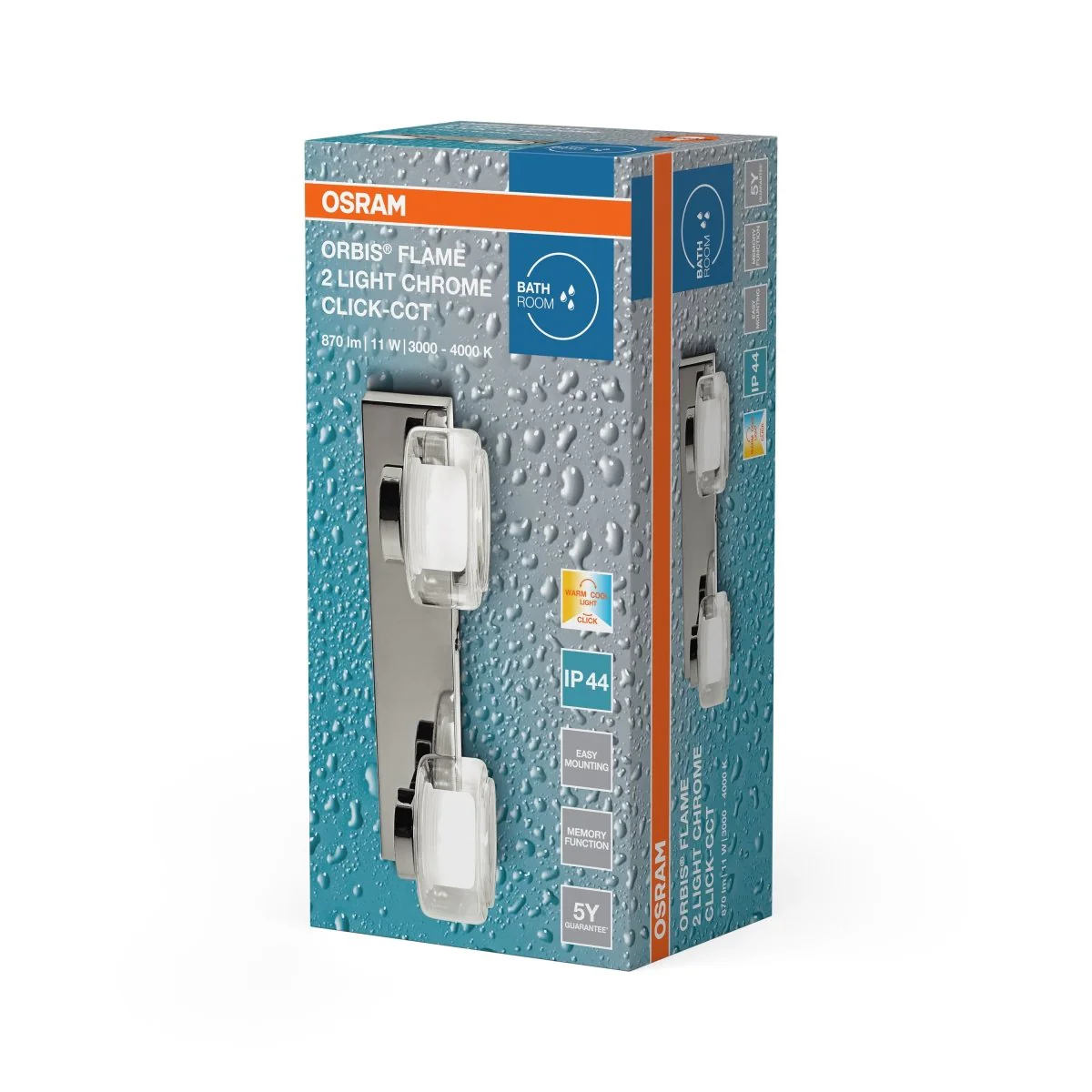 Plafon LED OSRAM Orbis Flame 2X5.5W Click CCT IP44 Chrome - Image 2