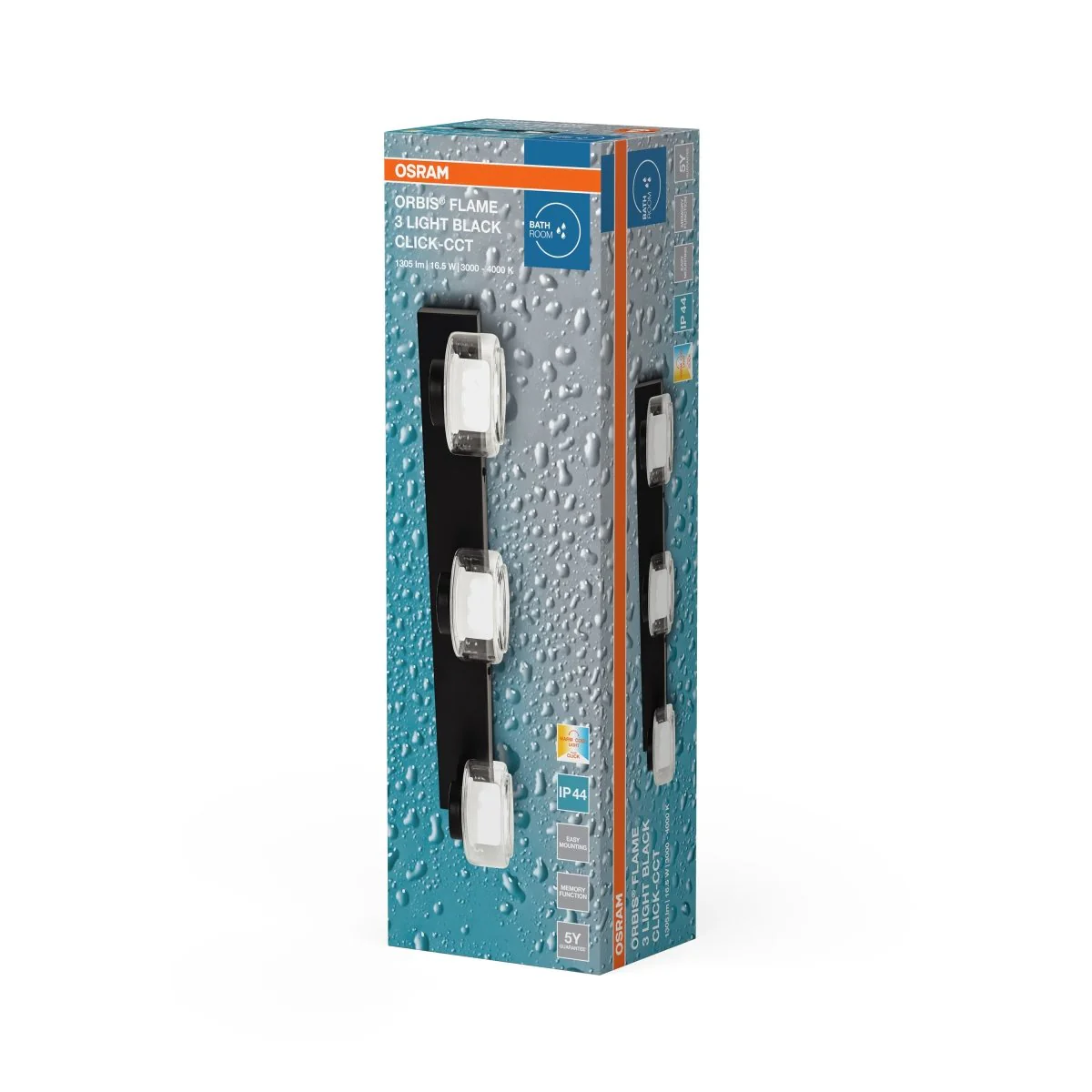 Plafon LED OSRAM Orbis Flame 3X5.5W Click CCT IP44 czarny - Image 2