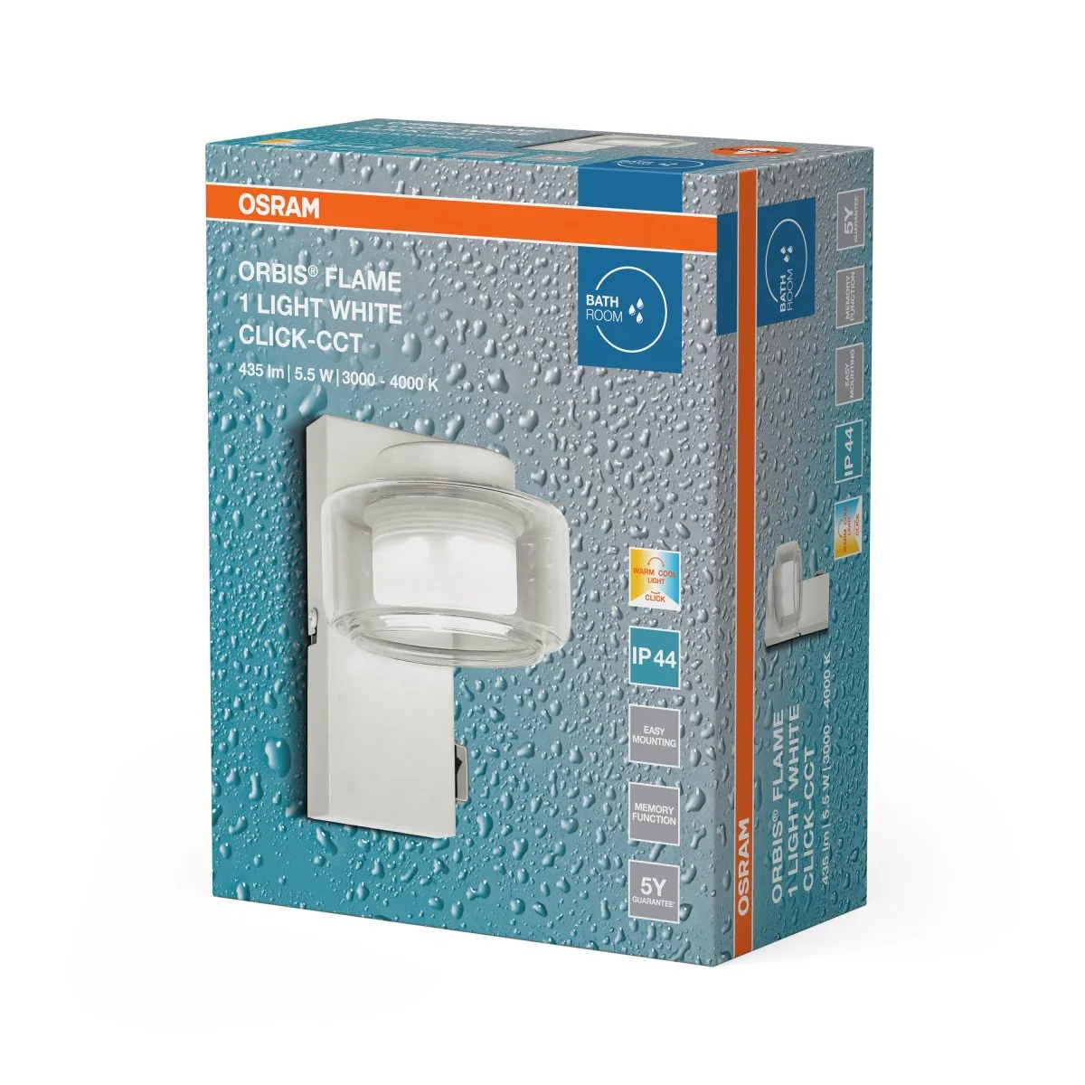 Plafon LED OSRAM Orbis Flame 5.5W Click CCT IP44 biały - Image 2