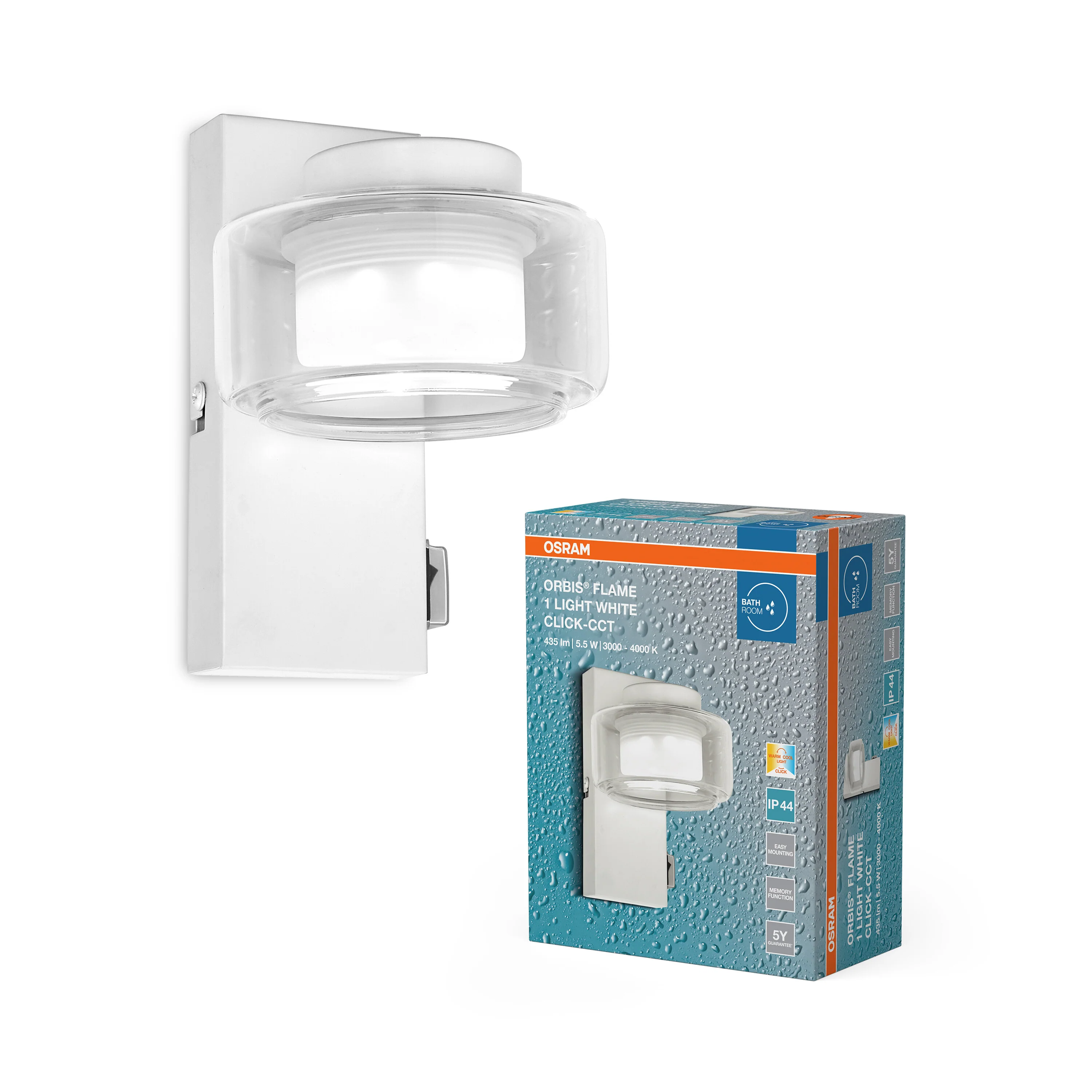 Plafon LED OSRAM Orbis Flame 5.5W Click CCT IP44 biały - Image 5
