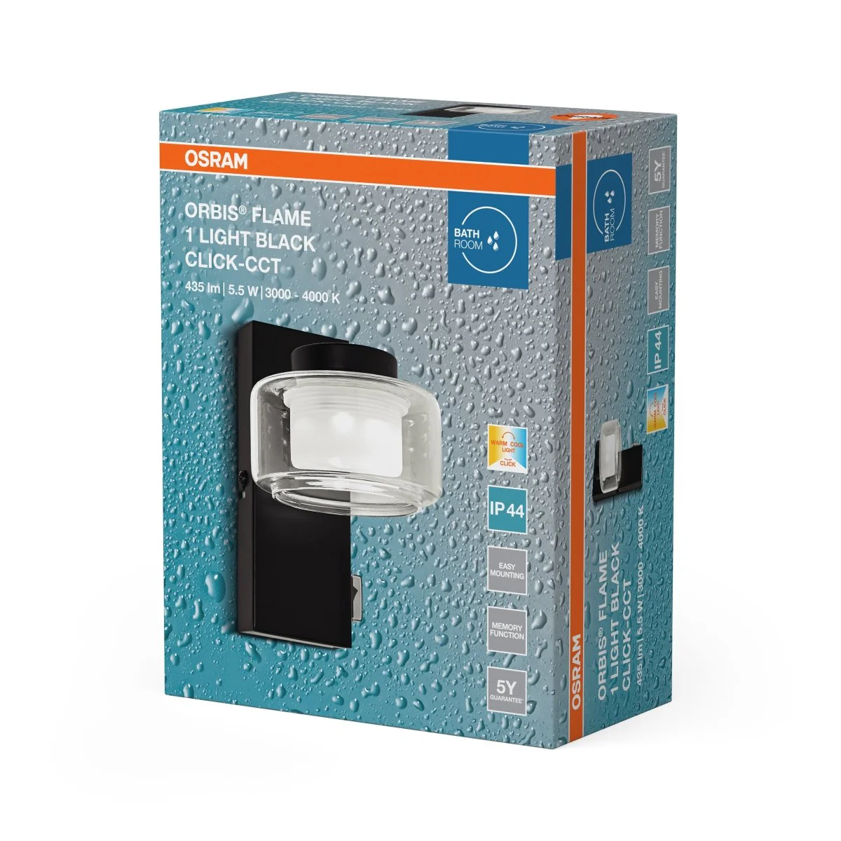 Plafon LED OSRAM Orbis Flame 5.5W Click CCT IP44 czarny - Image 2