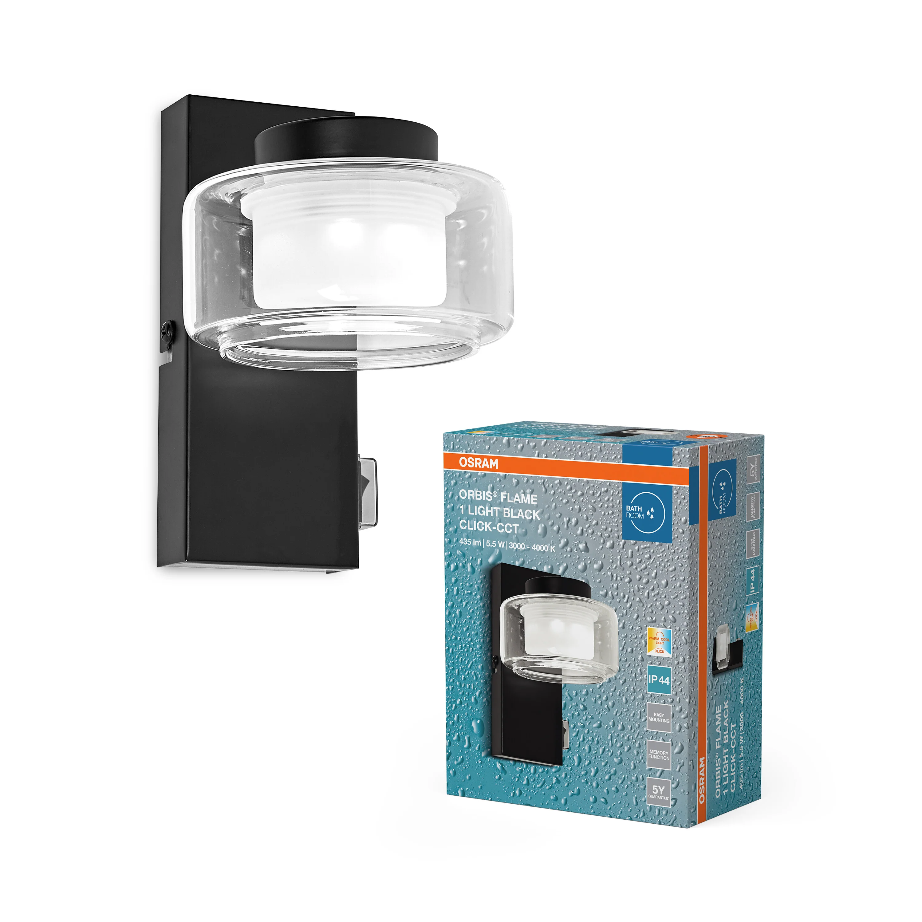 Plafon LED OSRAM Orbis Flame 5.5W Click CCT IP44 czarny - Image 5