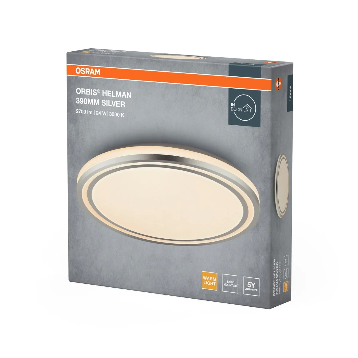 Plafon LED OSRAM Orbis Helman 390MM 24W 830 biały and Silver - Image 2