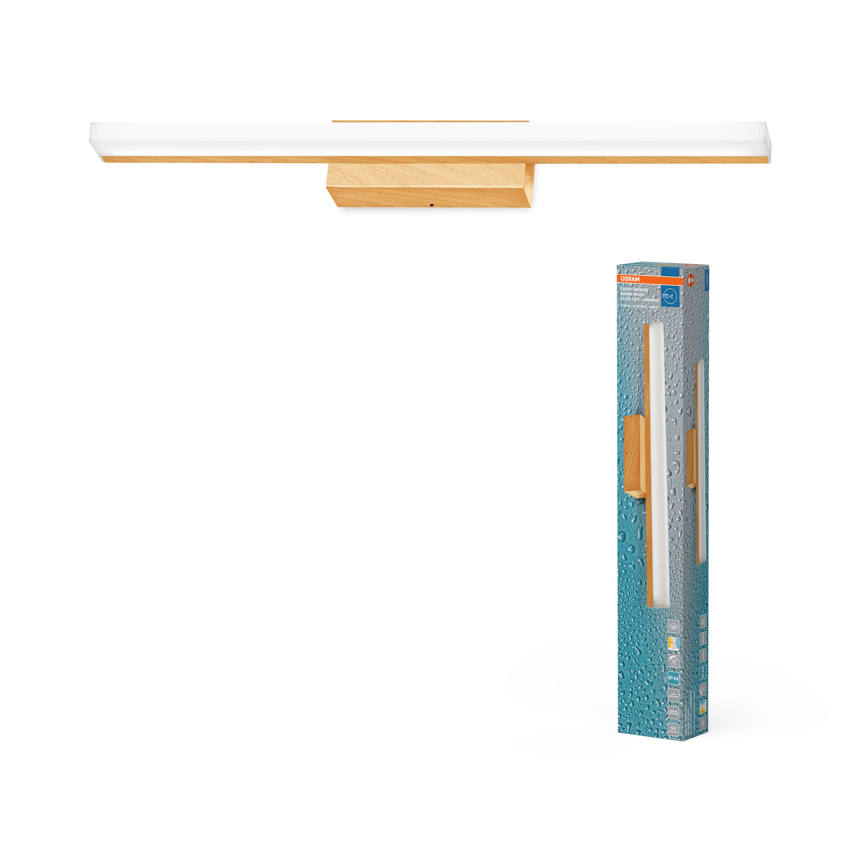 Plafon LED OSRAM Orbis Mirror 60CM Click CCT DIM IP44 Wood Decor - Image 5