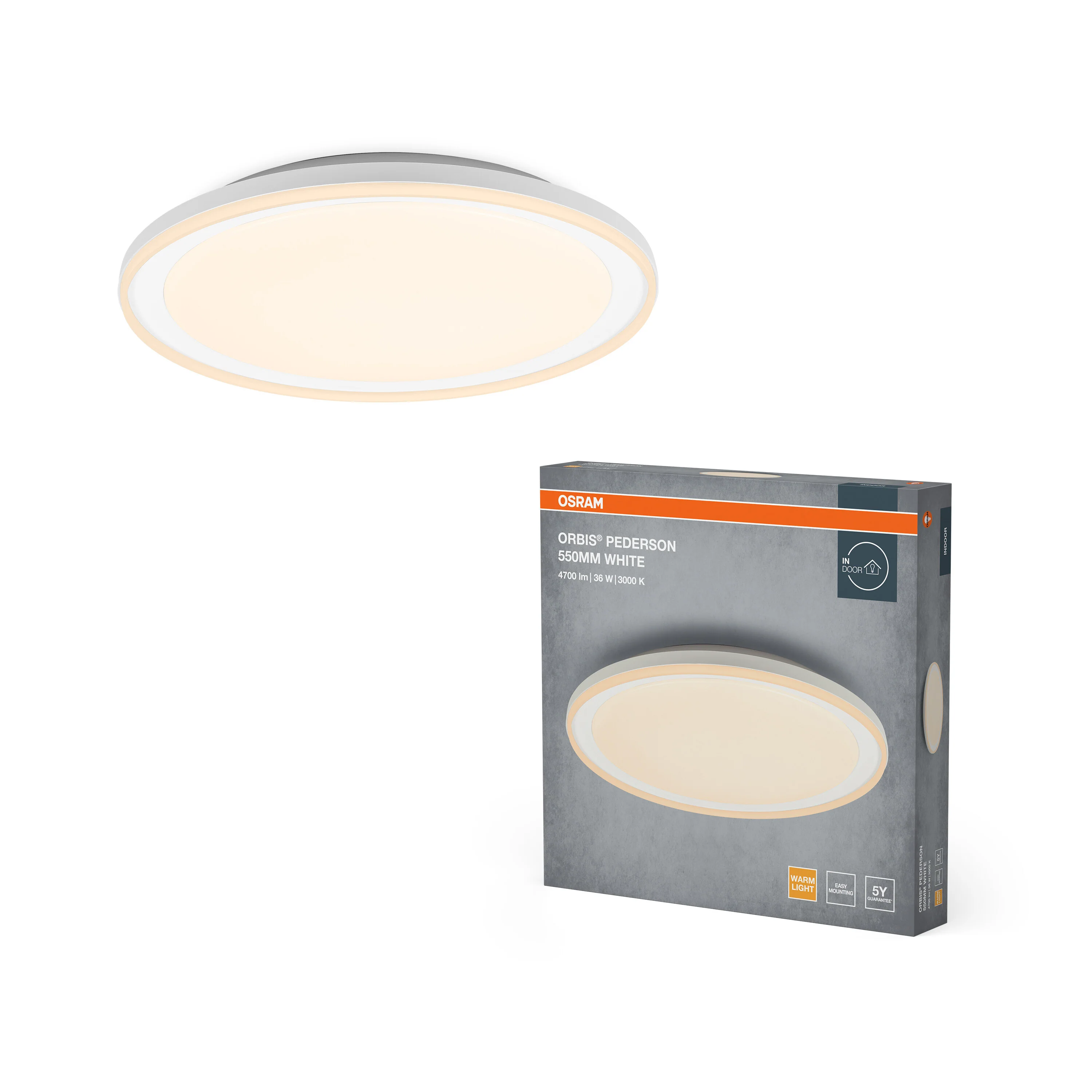 Plafon LED OSRAM Orbis Pederson 550MM 36W 830 biały - Image 5