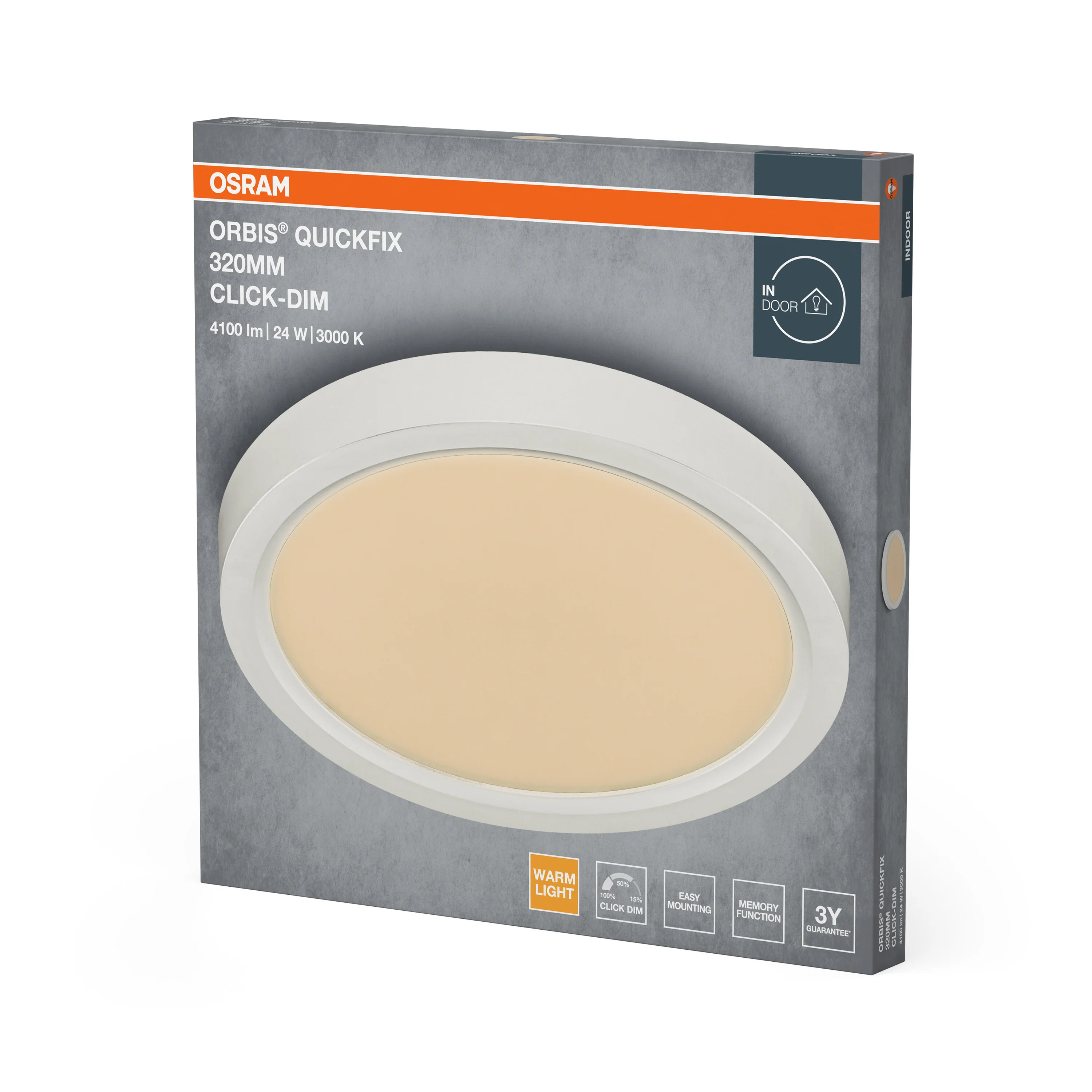 Plafon LED OSRAM Orbis Quickfix 320mm 24W Click Dim 830 biały - Image 6