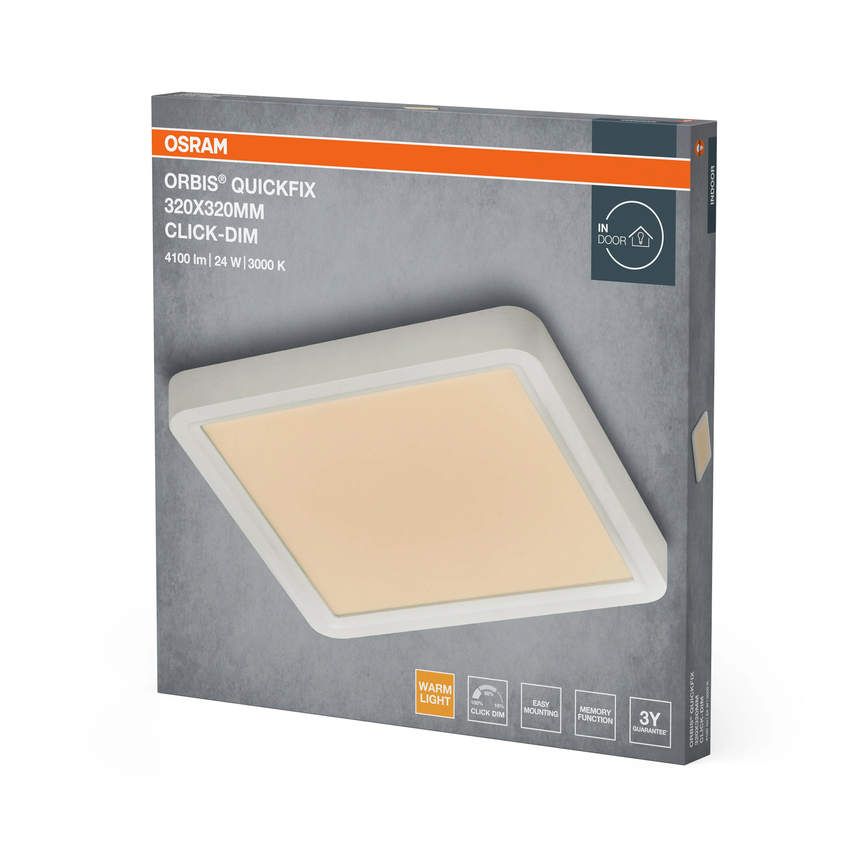 Plafon LED OSRAM Orbis Quickfix 320x320mm 24W Click Dim 830 biały - Image 6