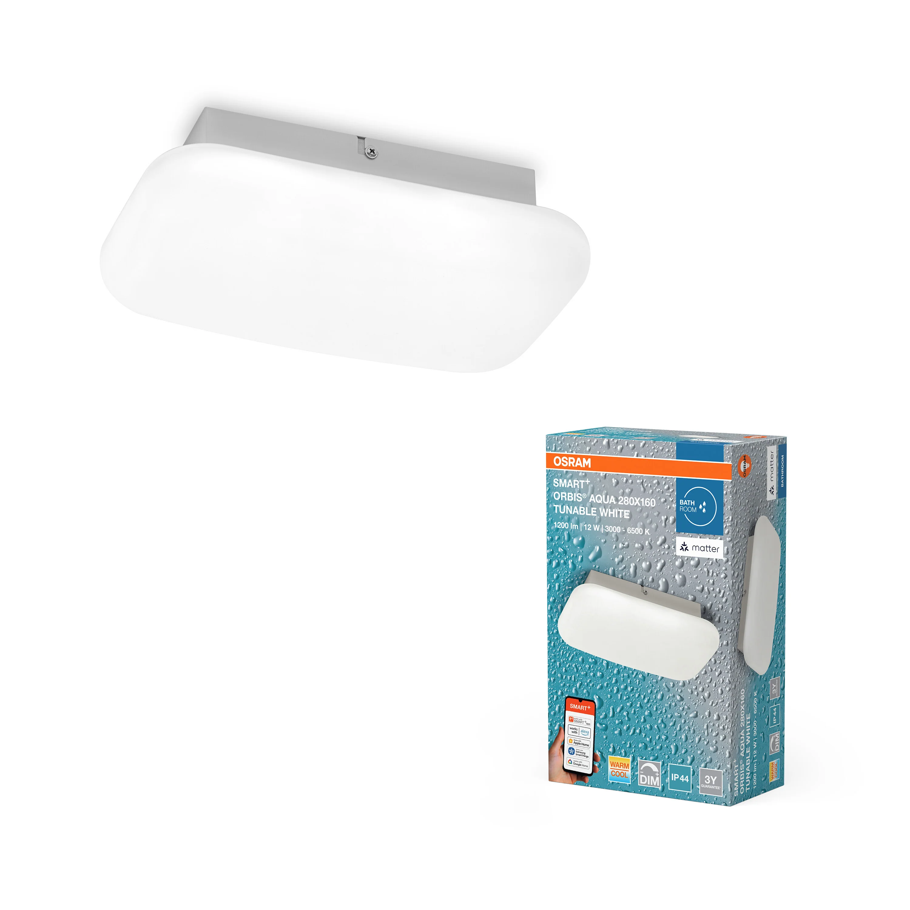 Plafon LED OSRAM SMART+ MATTER Orbis Wall Aqua IP44 280x160mm Tunable biały - Image 5