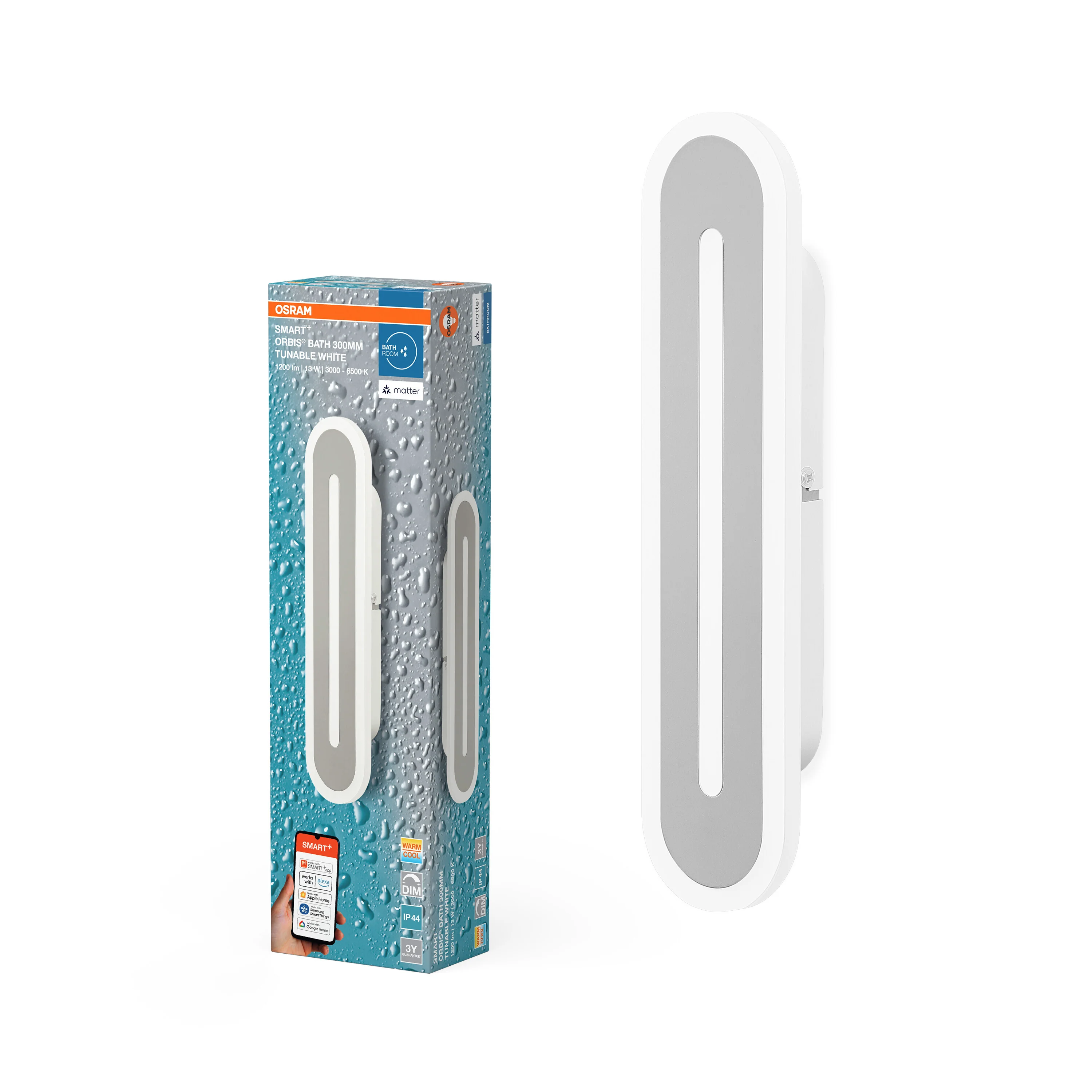 Plafon LED OSRAM SMART+ MATTER Orbis Wall Bath IP44 300mm biały Tunable biały - Image 5