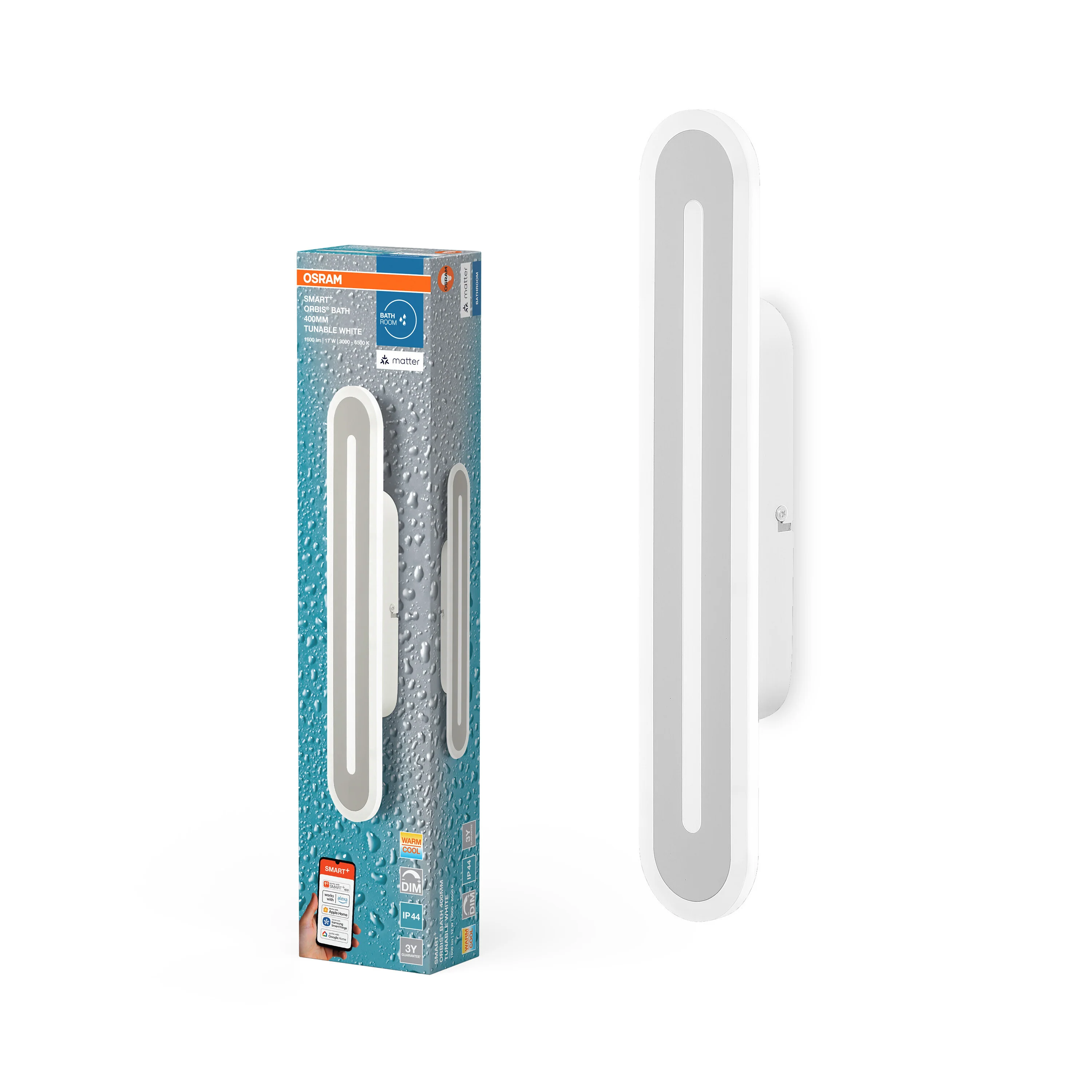 Plafon LED OSRAM SMART+ MATTER Orbis Wall Bath IP44 400mm biały Tunable biały - Image 5