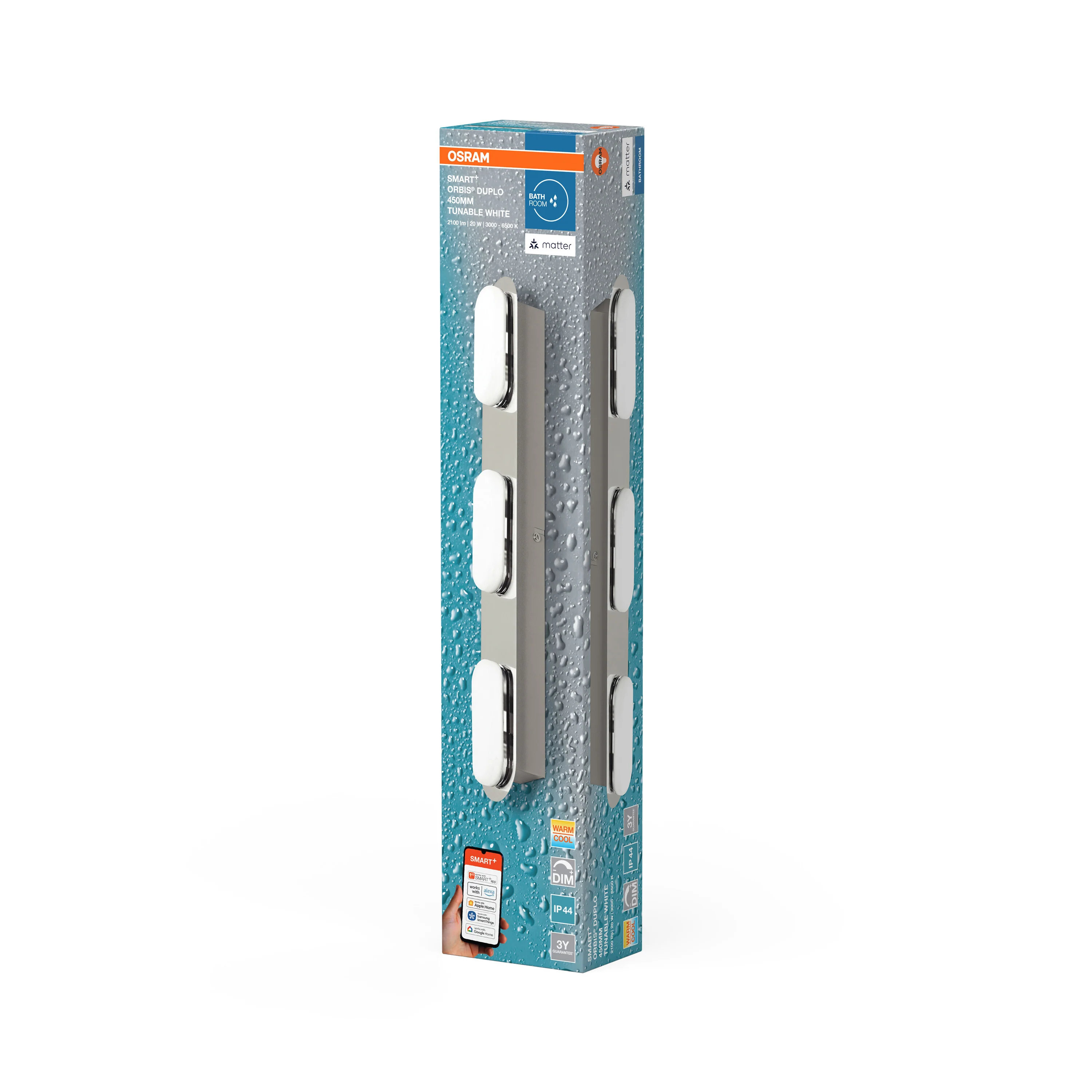 Plafon LED OSRAM SMART+ MATTER Orbis Wall Duplo IP44 450mm Tunable biały - Image 6