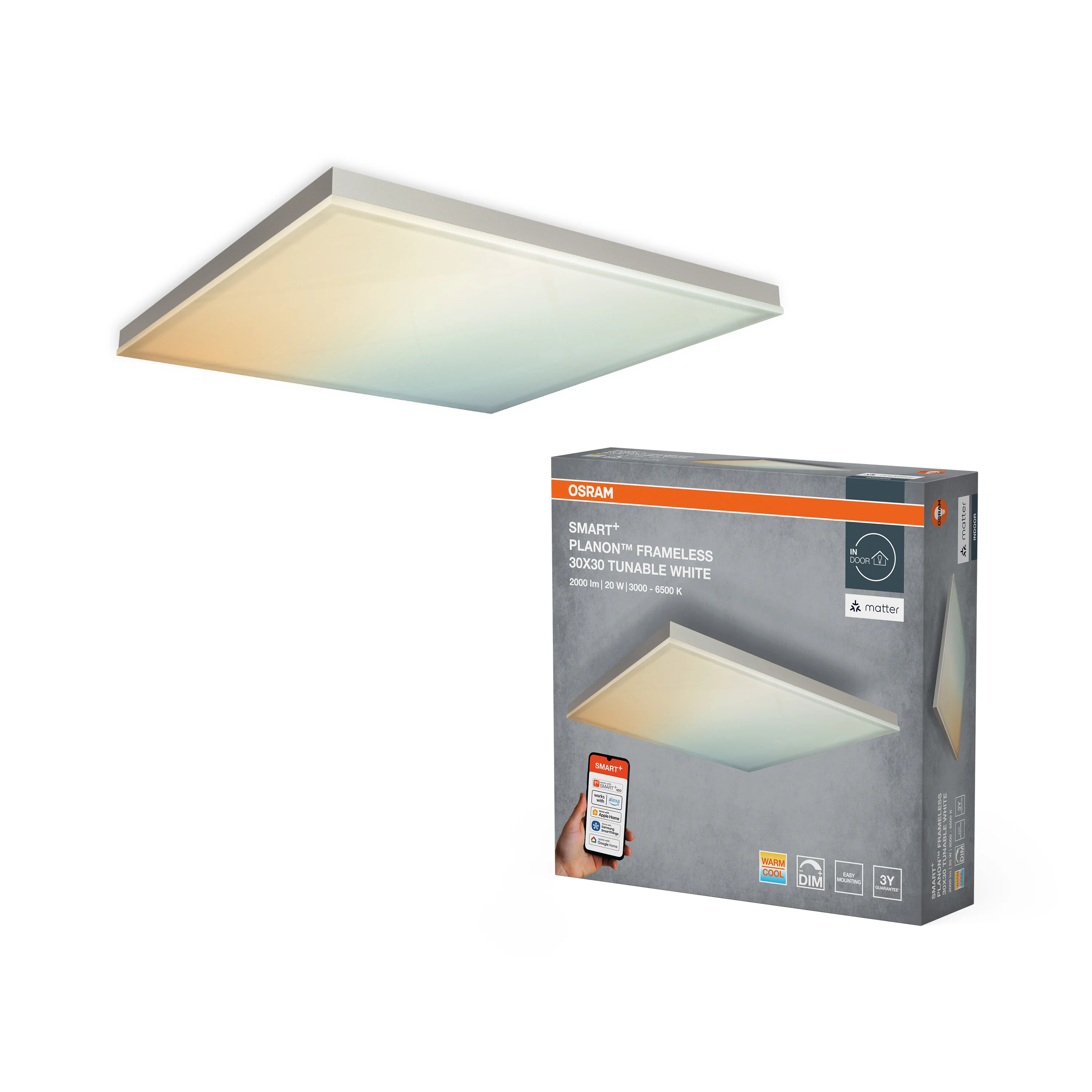 Plafon LED OSRAM SMART+ MATTER Planon Frameless Tunable biały 300x300mm - Image 5