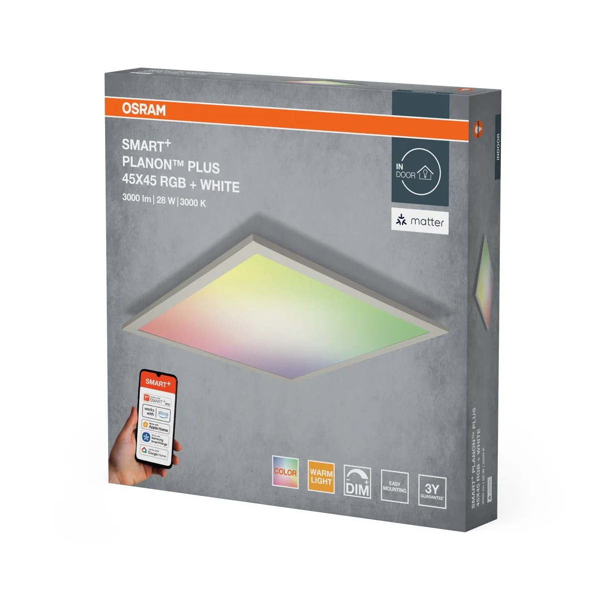 Plafon LED OSRAM SMART+ MATTER Planon Plus Multicolor 450x450mm - Image 2