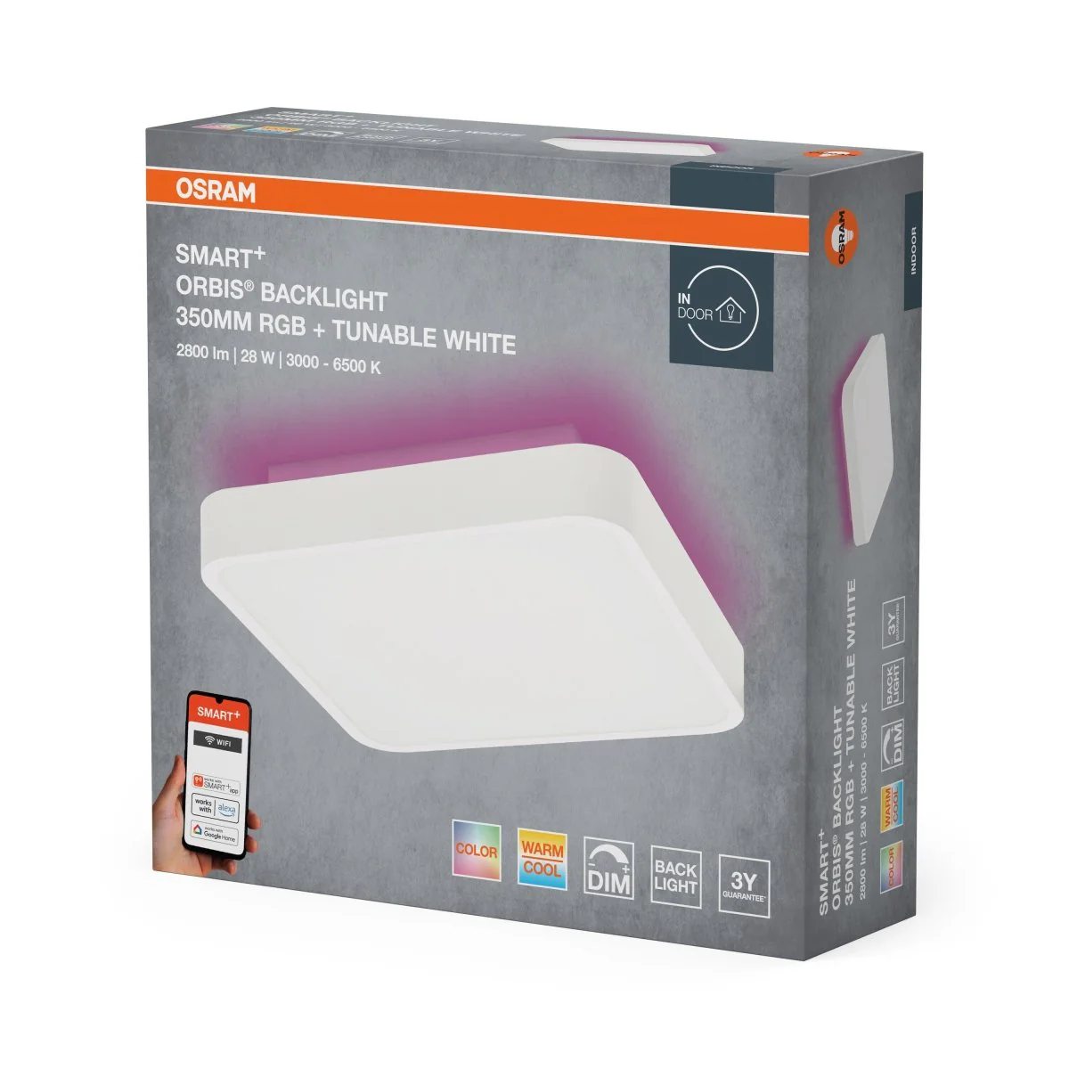 Plafon LED OSRAM SMART+ Wifi Orbis Backlight biały 350mm TW - Image 6