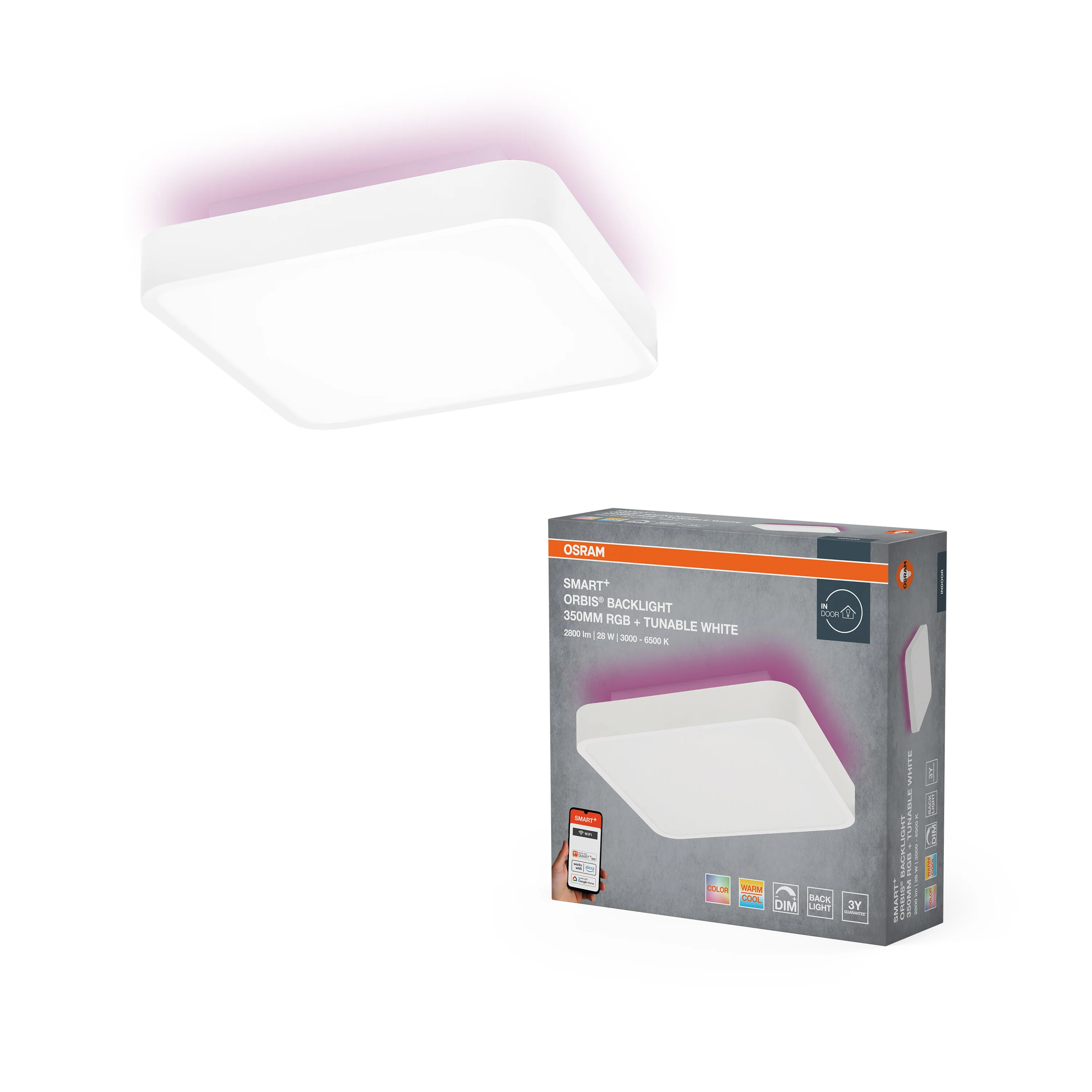 Plafon LED OSRAM SMART+ Wifi Orbis Backlight biały 350mm TW - Image 9