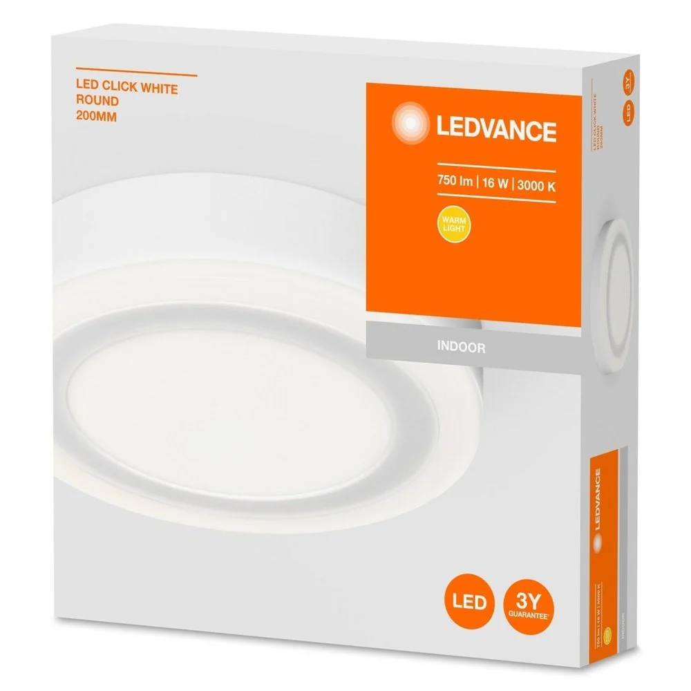 Lampa sufitowa LED CLICK WHITE RD 15W, praktyczna, z przełącznikiem, okrągła, 200 mm - Image 3