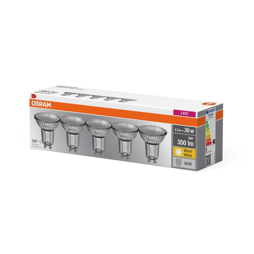 5 x reflektorowa Lampa LED PAR16 z trzonkiem GU10 4,3W 2700K - Image 3