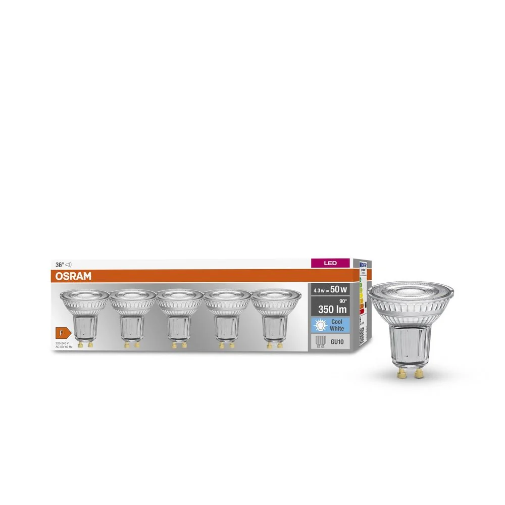 5 x reflektorowa Lampa LED PAR16 z trzonkiem GU10 4,3W 4000K - Image 4