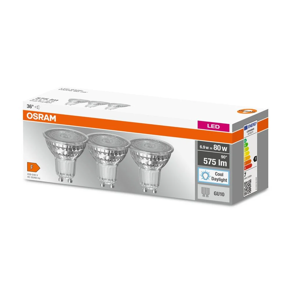 3 x reflektorowa Lampa LED PAR16 z trzonkiem GU10 6,9W 6500K - Image 3