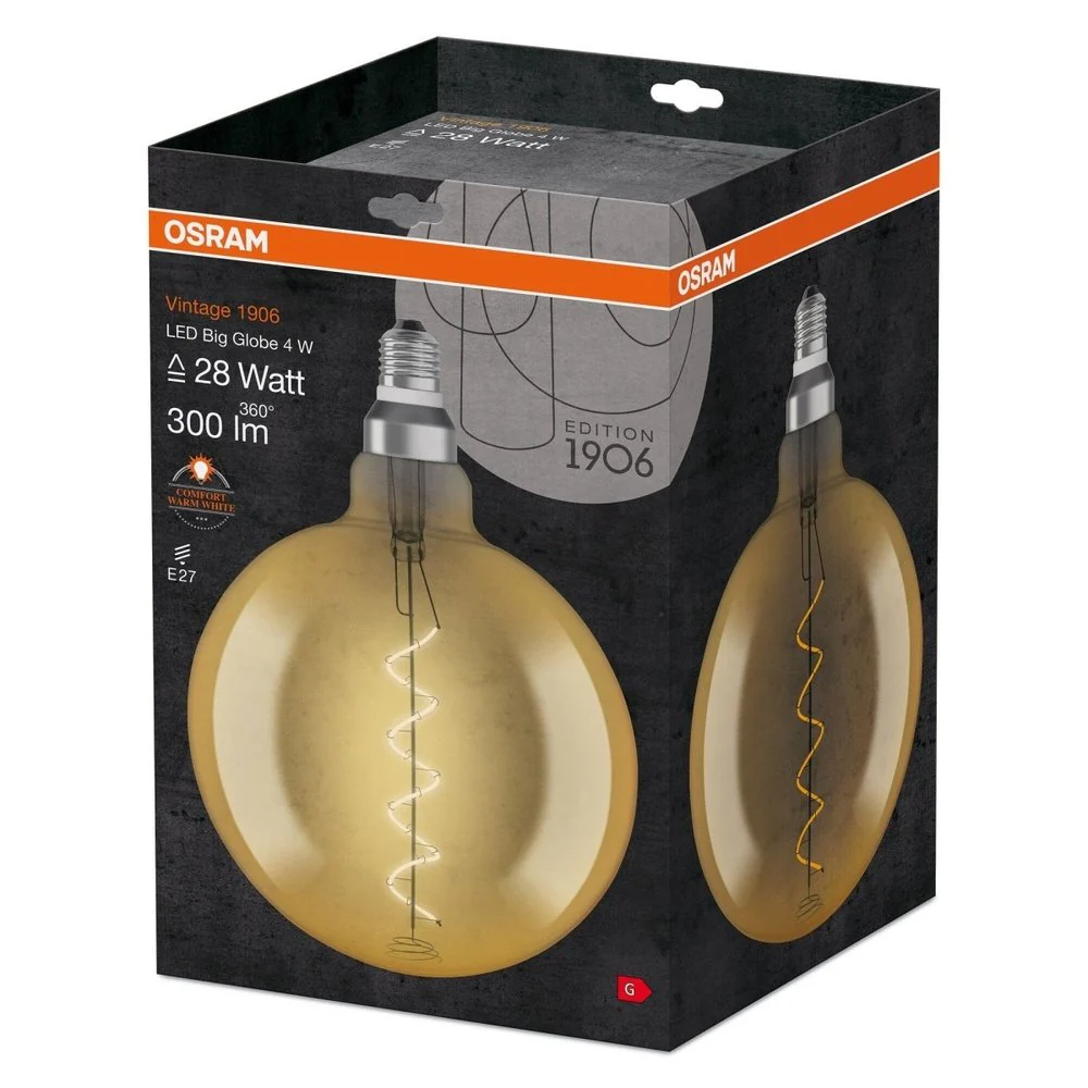 Żarówka LED E27 4W VINTAGE KULA 1 szt., barwa ciepła - Image 3