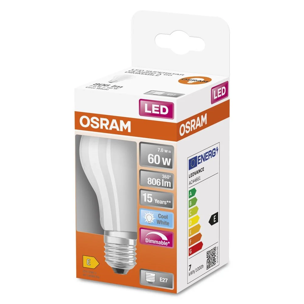 Ściemnialna Lampa LED Klasyczny krztałt E27 7W 4000K 806lm - Image 3