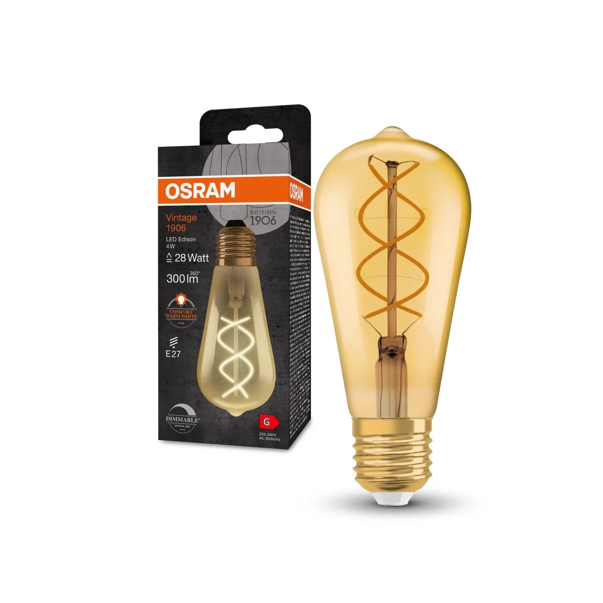 Ściemnialna Lampa LED Vintage żarówka Edisona E27 4W 2000K - Image 4