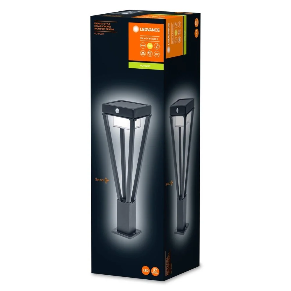 Słupek ogrodowy LED ENDURA STYLE SOLAR BOUQUET 6W, solarny, czarny, z czujnikiem ruchu i zmierzchu, barwa ciepła, 50 cm - Image 3