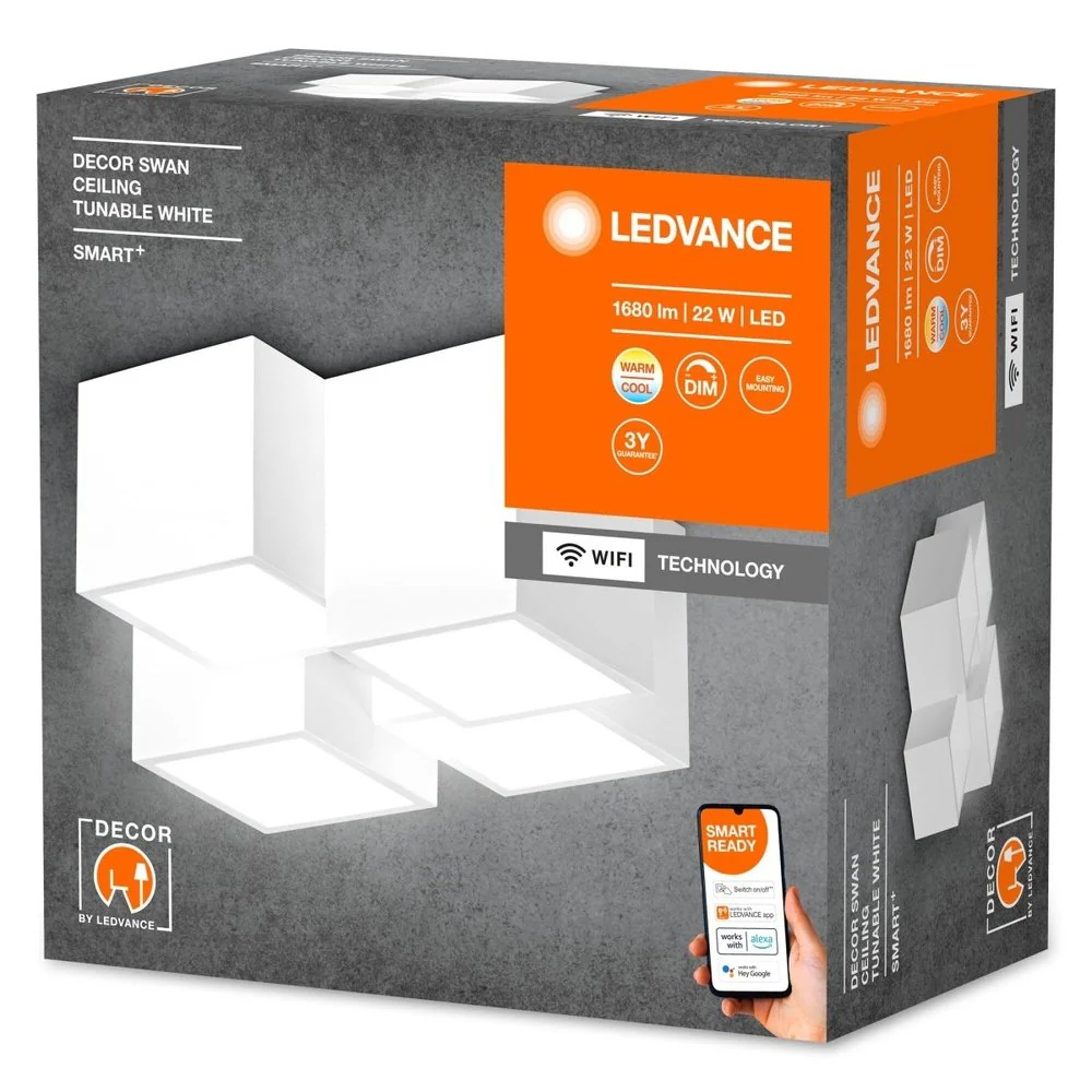 Lampa LED WiFi 22W, inteligentna Smart+ Swan White Ceiling, regulowana biel. - Image 3